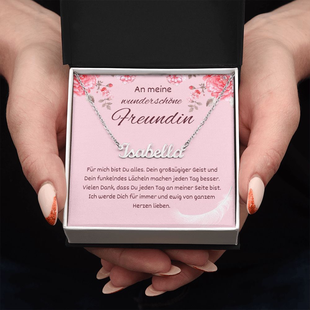 Namenskette für Deine Freundin - Geschenk zum Jahrestag oder zum Heiratsantrag