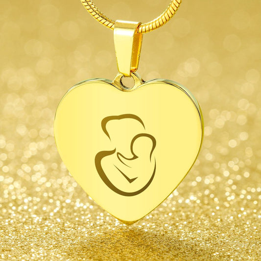 Muttertag Halskette mit Gravur, Hebammengeschenk, Mama mit Kind Geschenk zur Geburt, personalisierbar