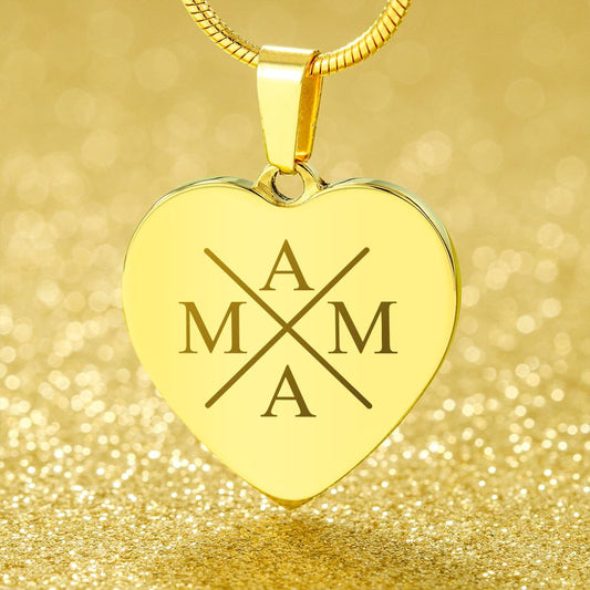 Personalisierte Kette mit Gravur Monogramm Mama - Das perfekte Geschenk für Muttertag - Gravur auf der Rückseite möglich