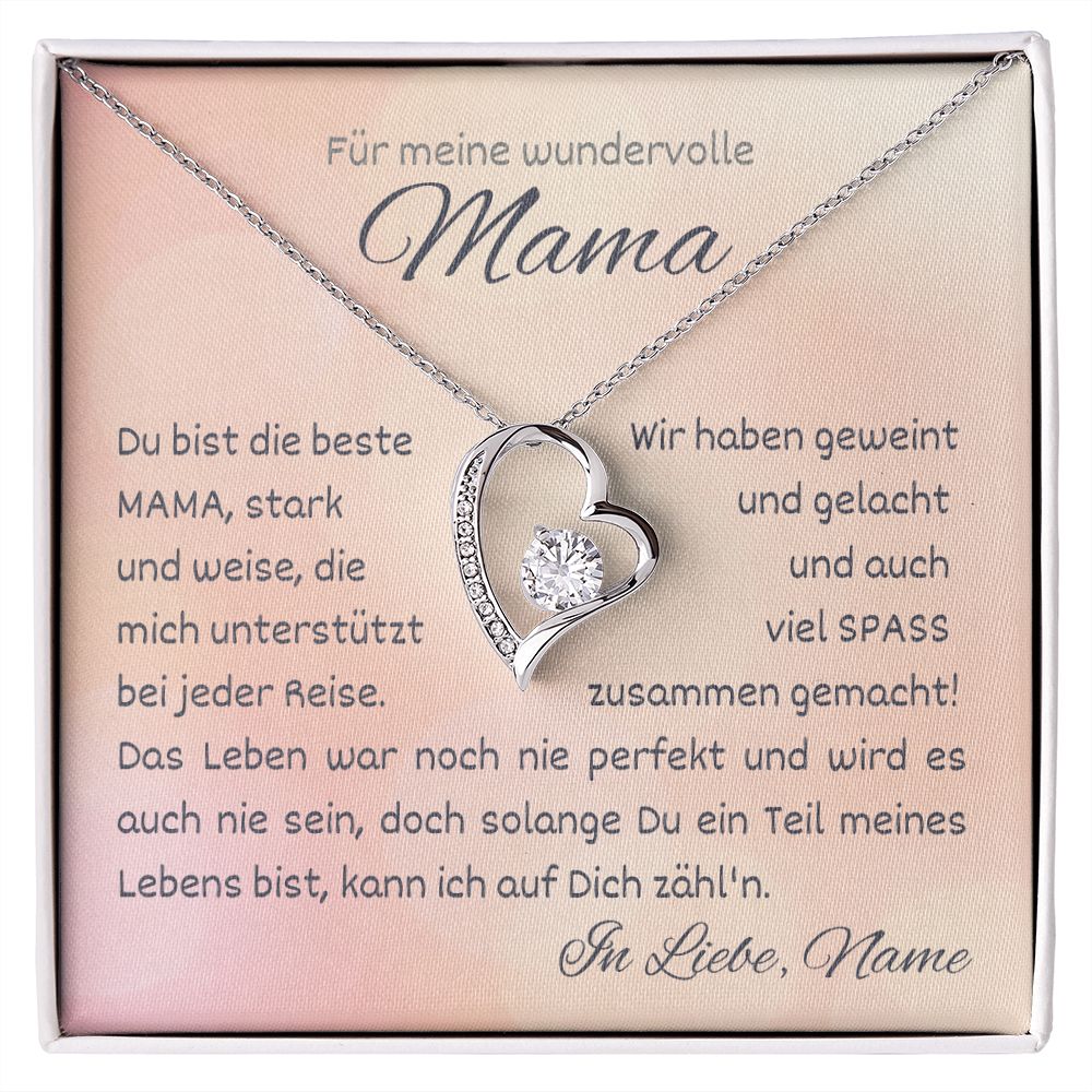 Kette personalisierbar mit Grußkarte, Halskette aus Edelstahl in 14k Weißgold oder 18K vergoldet, Geburtstagsgeschenk