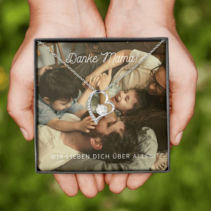 Kette personalisierbar mit Foto, Halskette Forever Love Muttertag Geschenk mit Foto, Muttertagsgeschenk