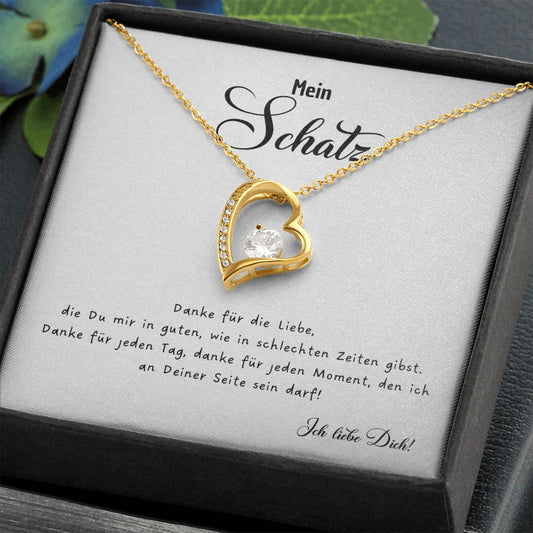 Jahrestag Geschenk, Geschenk Ehefrau, Schmuckgeschenk Danke für Deine Liebe Forever Love Halskette