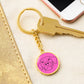 Schlüsselanhänger mit Gravur Hund pink Personalisierbar