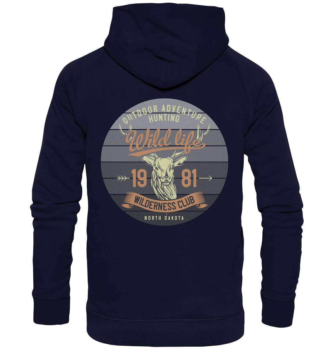 Wildlife 1981 - Jäger aus Leidenschaft - Basic Unisex Hoodie XL-1981,abenteuer,adventure,büchsenlicht,felder,freiheit,hirsch,hochsitz,hochstand,jagd,jagdclub,jagdverein,jagen,jäger,outdoor,rothirsch,wald,wiesen