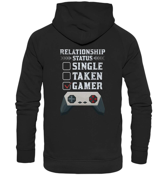 Zocker Outfit Beziehungsstatus Single Taken Gamer - Basic Unisex Hoodie XL-computer,controller,gamepad,gamer,geboren zum zocken,geborener zocker,joystick,Konsole,Single Taken Gamer,spielkonsole,Video Game,zocken,zockerleidenschaft