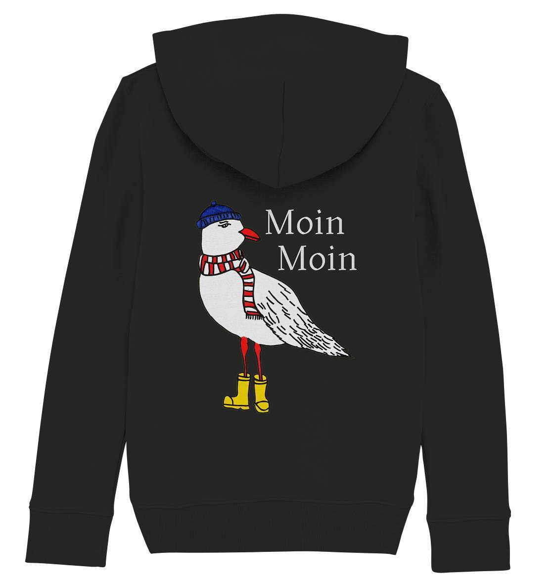 Moin Moin Möwe mit Mütze, Schal und Stiefel Nordsee Ostsee Maritim Style - Kids Organic Hoodie-geschenkidee,Maritim,Maritim Lifestyle,Maritim Style,Moin,Moin Moin,Möwe,Möwe mit Mütze,Möwe mit Schal,Möwe mit Stiefel,Nordlicht,Nordsee,Ostsee,Ostseeurlaub