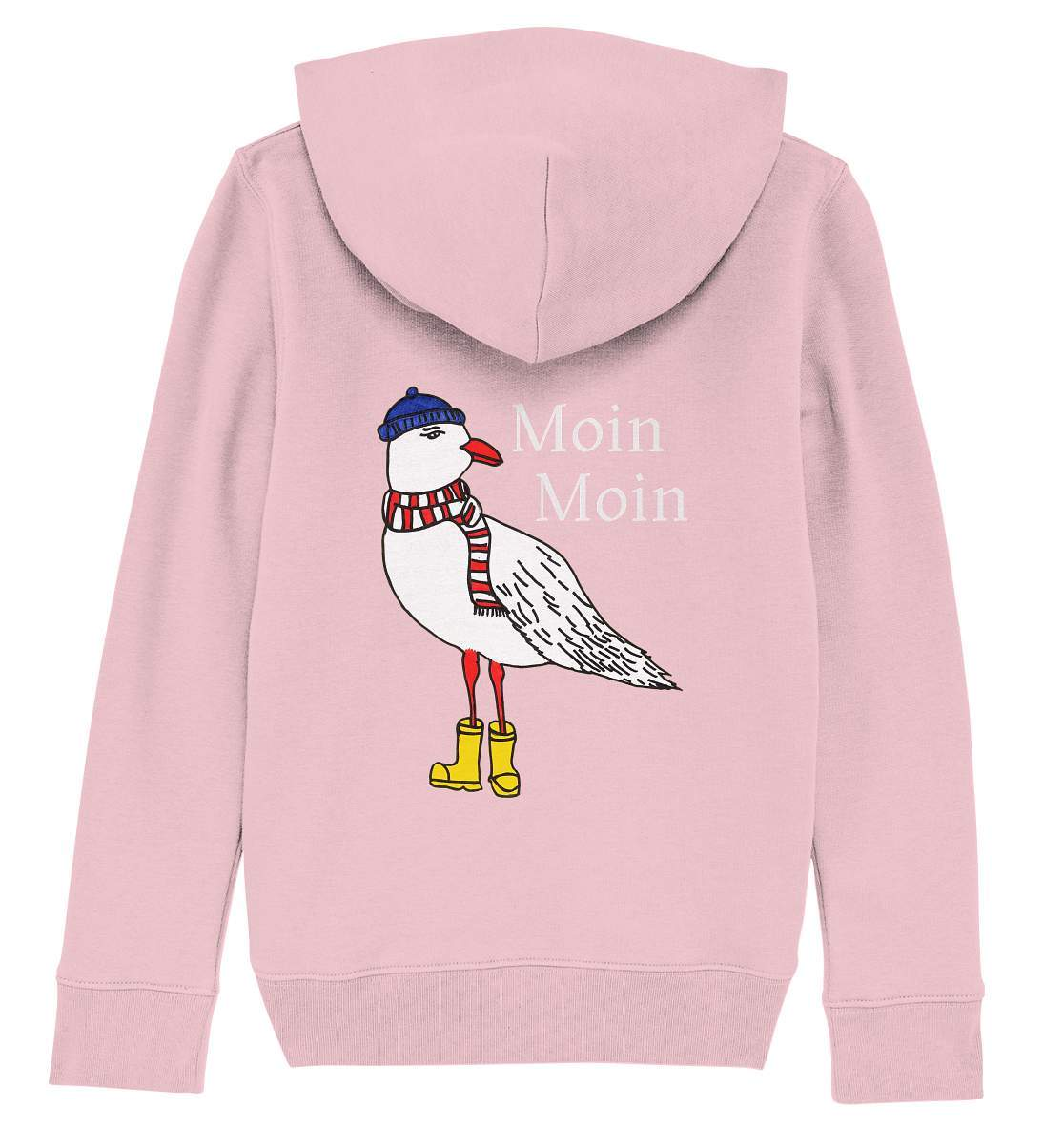 Moin Moin Möwe mit Mütze, Schal und Stiefel Nordsee Ostsee Maritim Style - Kids Organic Hoodie-geschenkidee,Maritim,Maritim Lifestyle,Maritim Style,Moin,Moin Moin,Möwe,Möwe mit Mütze,Möwe mit Schal,Möwe mit Stiefel,Nordlicht,Nordsee,Ostsee,Ostseeurlaub