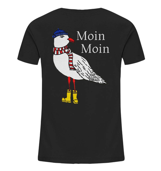 Moin Moin Möwe mit Mütze, Schal und Stiefel Nordsee Ostsee Maritim Style - Kids Organic Shirt-geschenkidee,Maritim,Maritim Lifestyle,Maritim Style,Moin,Moin Moin,Möwe,Möwe mit Mütze,Möwe mit Schal,Möwe mit Stiefel,Nordlicht,Nordsee,Ostsee,Ostseeurlaub