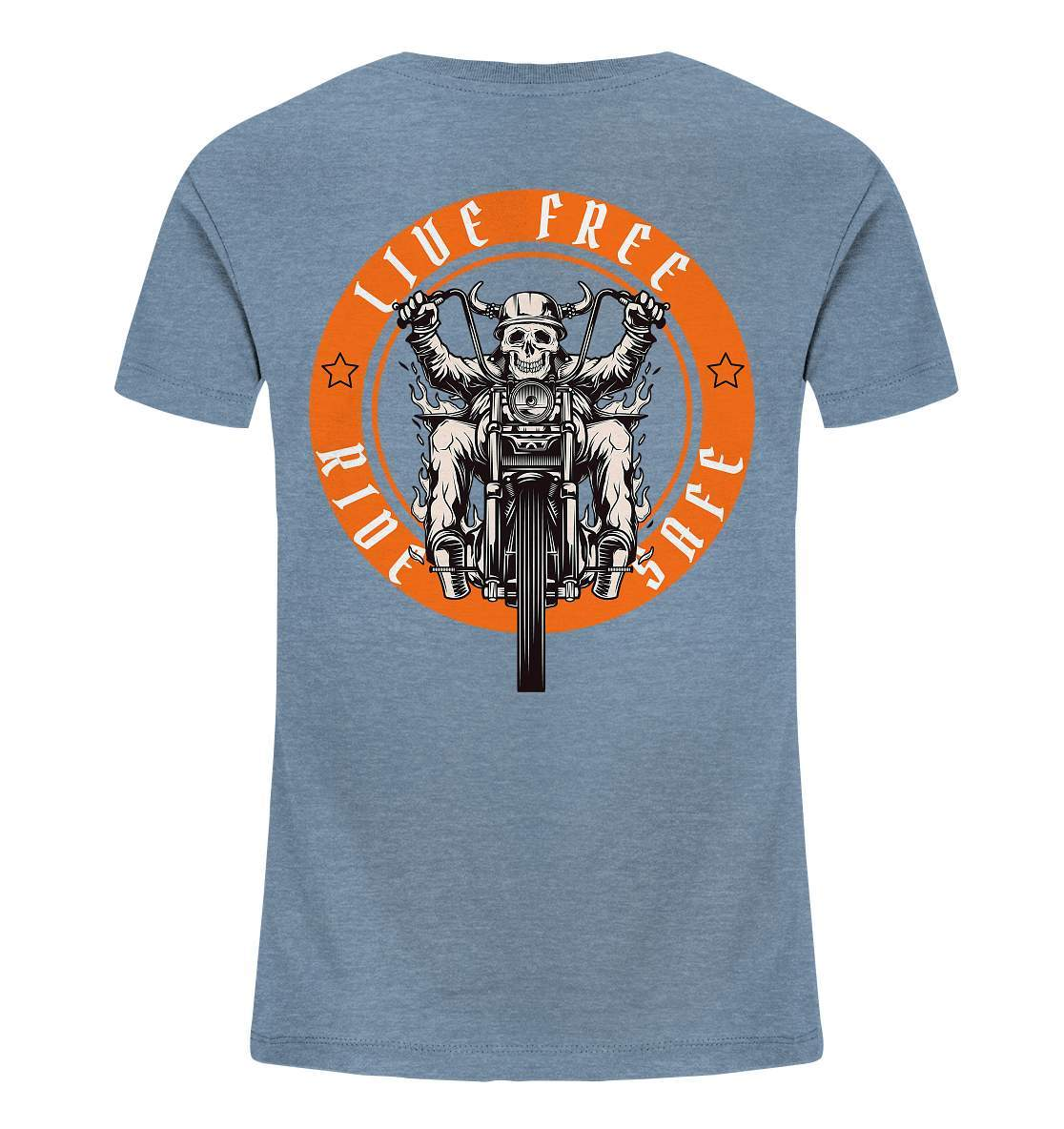 Live Free Ride Safe Biker Motorrad Motorradfahrer Geschenk - Kids Organic Shirt-ausfahrt,bike,biker,biker outfit,biker shirt,cafe racer,chopper,coole,dirt bike,fun,funny,humor,Live Free Ride Safe,lustig,lustige,moped,motocross,Motorrad,motorrad tour,motorradfahren,motorsport,simson,v2,zweirad