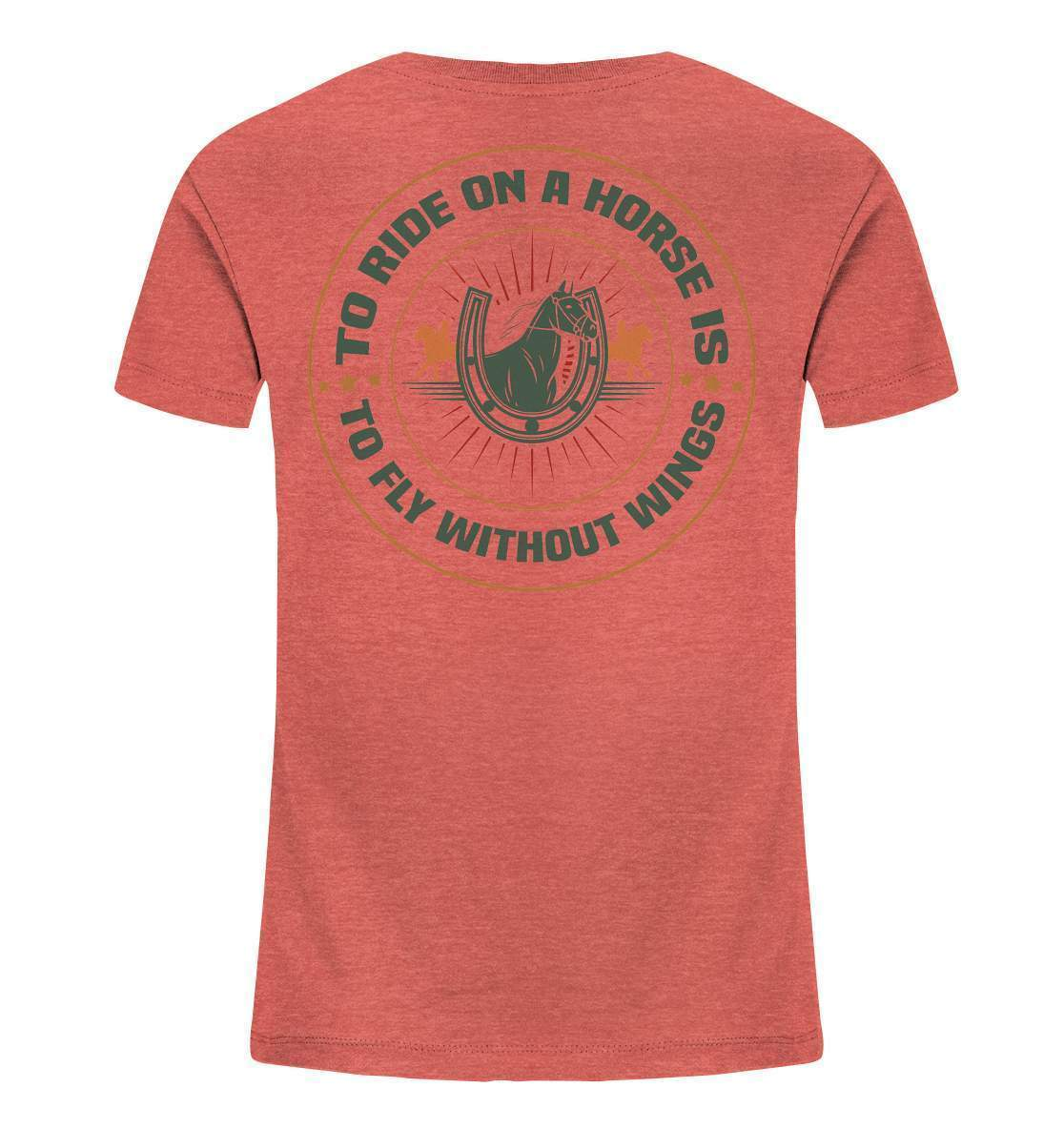 Pferde The Ride on a Horse is to fly without Wings - Kids Organic Shirt-dressur,dressurpferd,haflinger,pony,ponyhof,reiter,reitsport,reitverein,sattel,springpferd,springreiten,The Ride a Horse fly without Wings