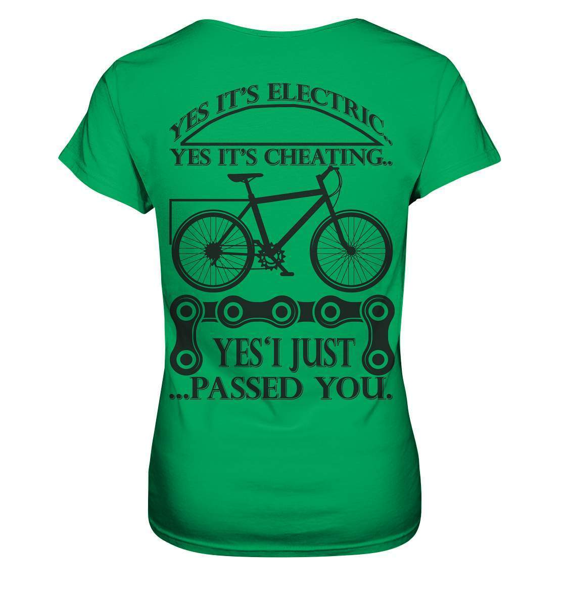 Fahrrad E-Bike Yes It's Electric Yes it's Cheating... Yes'I Just Passed you - Ladies Premium Shirt-bike,e-bike,e-bike damen,e-bike trekking,elektrofahrrad,elektrofahrrad damen,elektrofahrrad einfach,elektrofahrrad herren,elektrofahrrad test,fahrrad,fahrrad fahren,fahrradbekleidung,mountainbike