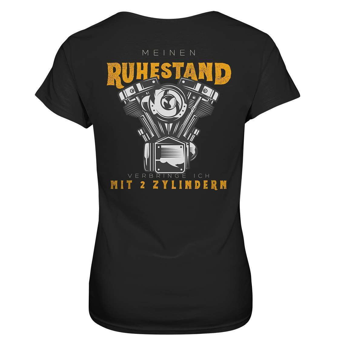 Biker Outfit für ältere Motorradfahrer - Meinen Ruhestand verbringe ich mit 2 Zylindern Rücken Motiv - Ladies Premium Shirt-ausfahrt,bike,biker,biker outfit,biker shirt,cafe racer,chopper,dirt bike,fun,funny,lustig,moped,motocross,Motorrad,motorrad tour,motorsport,simson,v2,zweirad