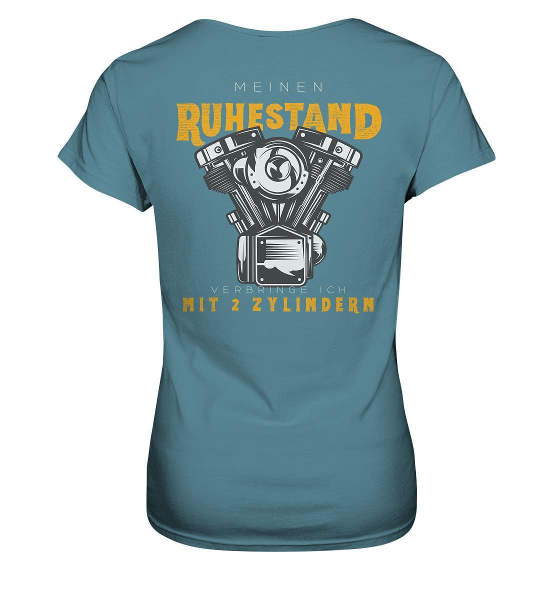 Biker Outfit für ältere Motorradfahrer - Meinen Ruhestand verbringe ich mit 2 Zylindern Rücken Motiv - Ladies Premium Shirt-ausfahrt,bike,biker,biker outfit,biker shirt,cafe racer,chopper,dirt bike,fun,funny,lustig,moped,motocross,Motorrad,motorrad tour,motorsport,simson,v2,zweirad