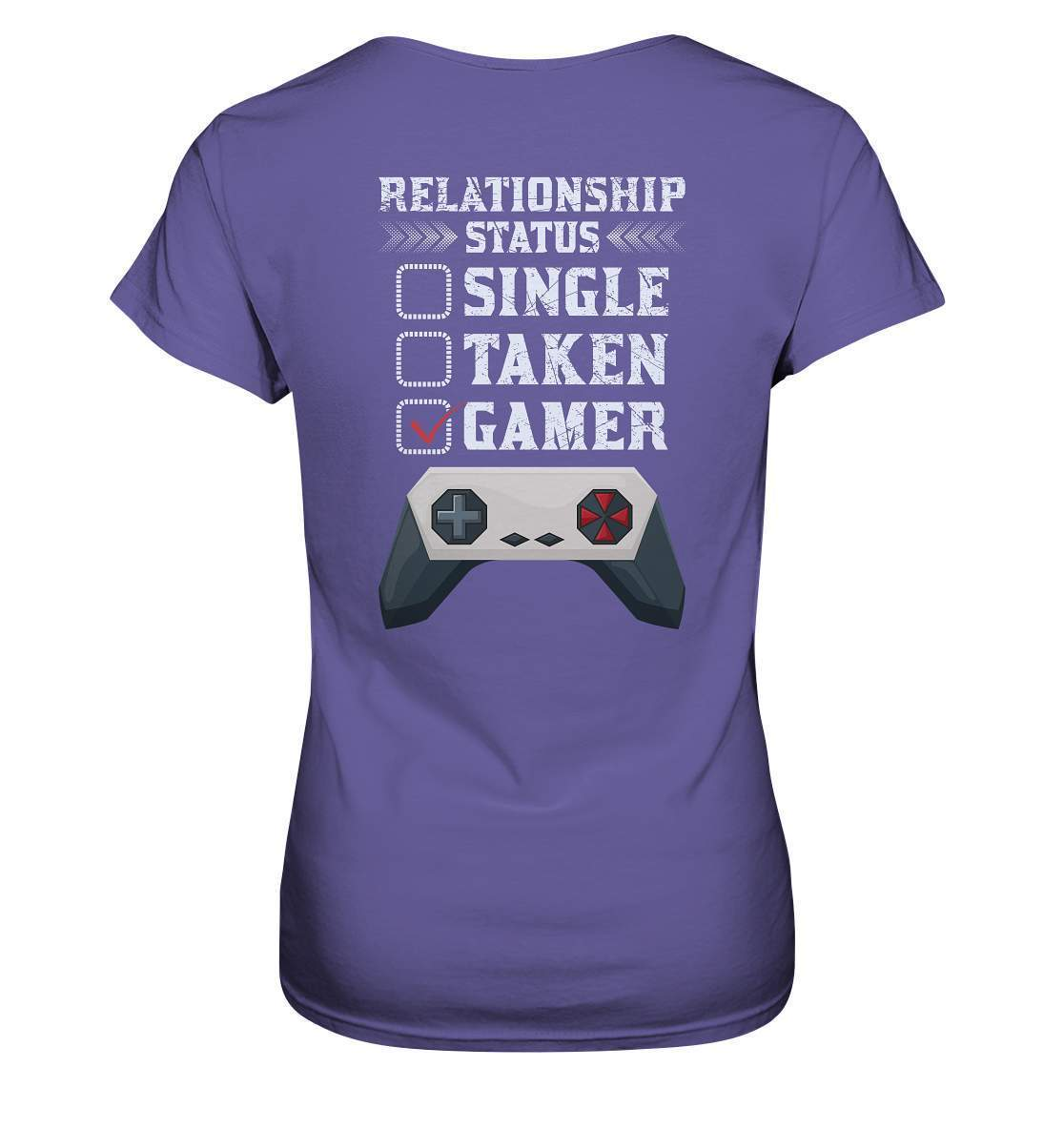 Zocker Outfit Beziehungsstatus Single Taken Gamer - Ladies Premium Shirt-computer,controller,gamepad,gamer,geboren zum zocken,geborener zocker,joystick,Konsole,Single Taken Gamer,spielkonsole,Video Game,zocken,zockerleidenschaft