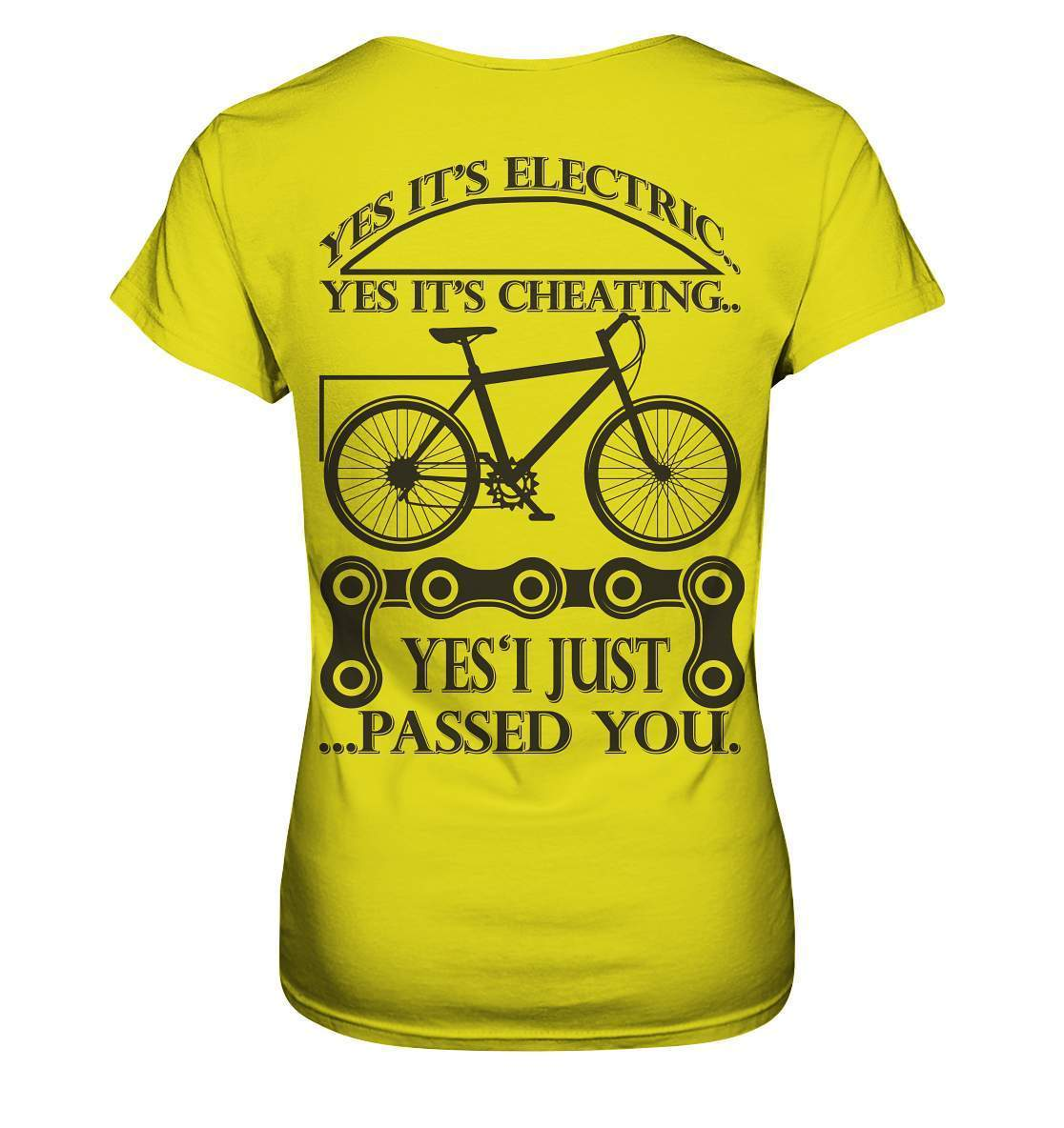 Fahrrad E-Bike Yes It's Electric Yes it's Cheating... Yes'I Just Passed you - Ladies Premium Shirt-bike,e-bike,e-bike damen,e-bike trekking,elektrofahrrad,elektrofahrrad damen,elektrofahrrad einfach,elektrofahrrad herren,elektrofahrrad test,fahrrad,fahrrad fahren,fahrradbekleidung,mountainbike