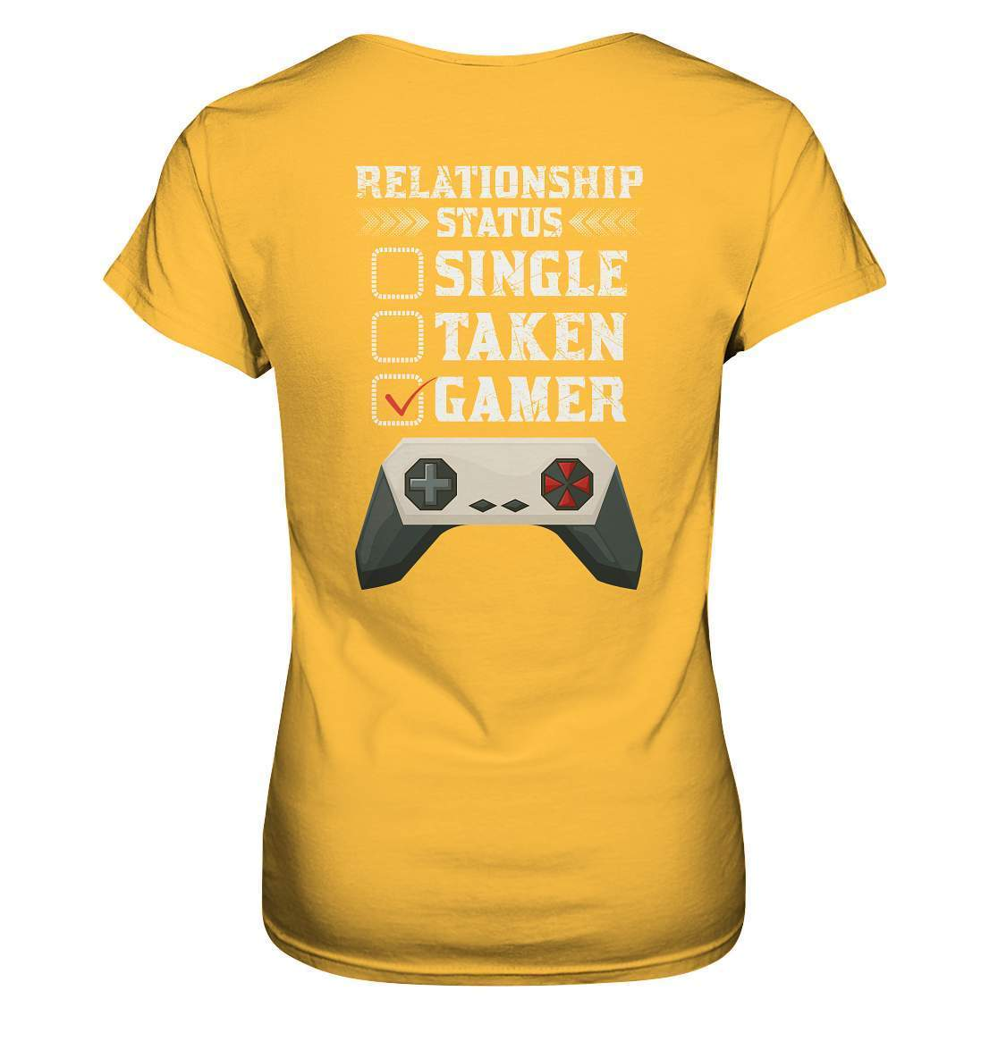 Zocker Outfit Beziehungsstatus Single Taken Gamer - Ladies Premium Shirt-computer,controller,gamepad,gamer,geboren zum zocken,geborener zocker,joystick,Konsole,Single Taken Gamer,spielkonsole,Video Game,zocken,zockerleidenschaft