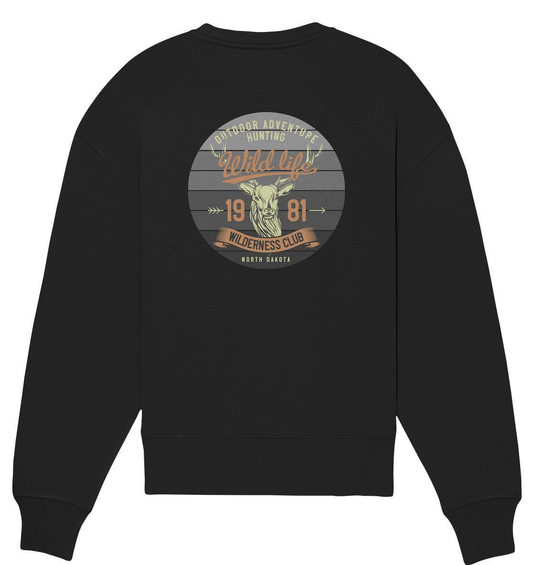 Wildlife 1981 - Jäger aus Leidenschaft - Organic Oversize Sweatshirt-1981,abenteuer,adventure,büchsenlicht,felder,freiheit,hirsch,hochsitz,hochstand,jagd,jagdclub,jagdverein,jagen,jäger,outdoor,rothirsch,wald,wiesen