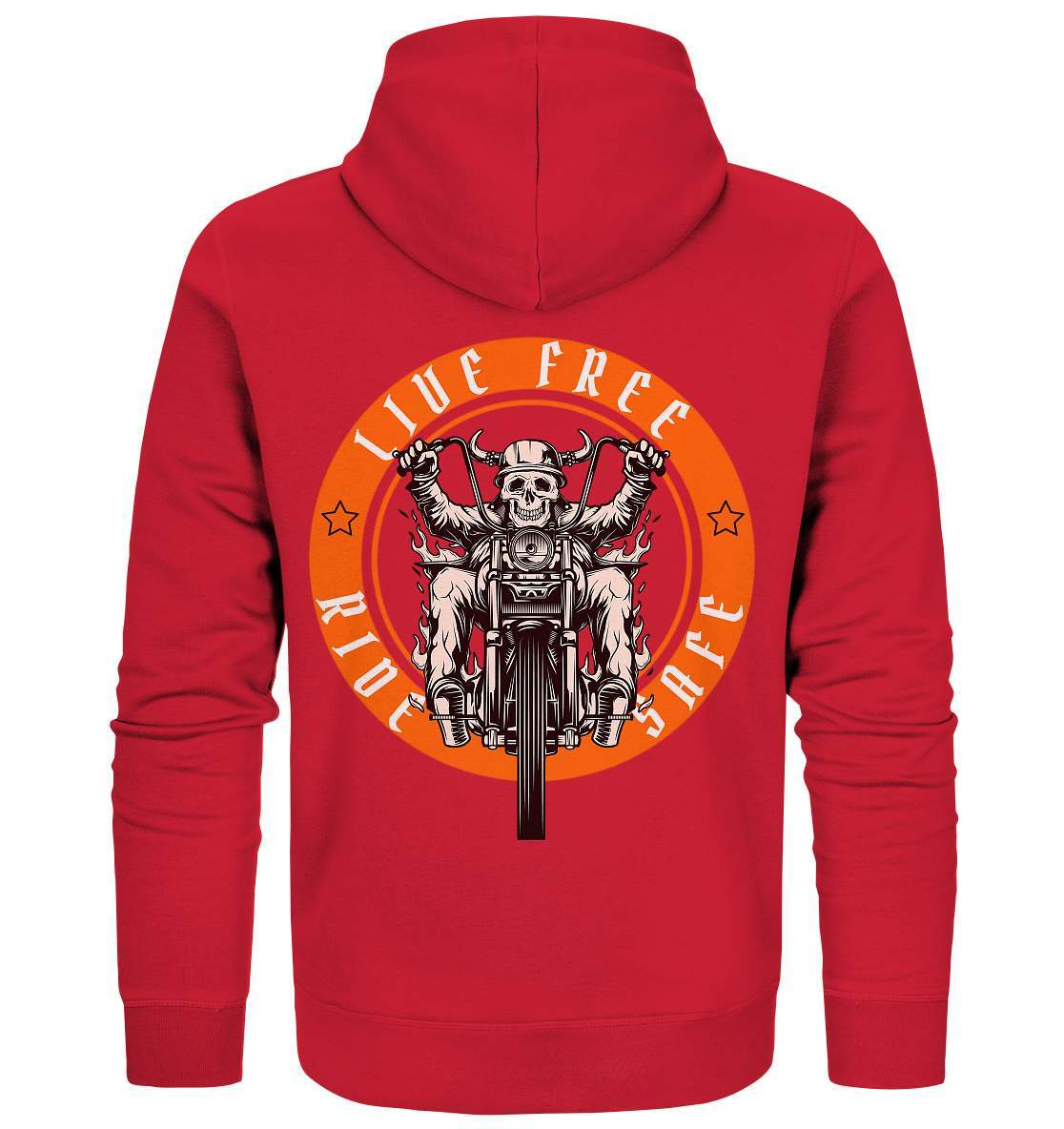 Live Free Ride Safe Biker Motorrad Motorradfahrer Geschenk - Organic Zipper-ausfahrt,bike,biker,biker outfit,biker shirt,cafe racer,chopper,coole,dirt bike,fun,funny,humor,Live Free Ride Safe,lustig,lustige,moped,motocross,Motorrad,motorrad tour,motorradfahren,motorsport,simson,v2,zweirad