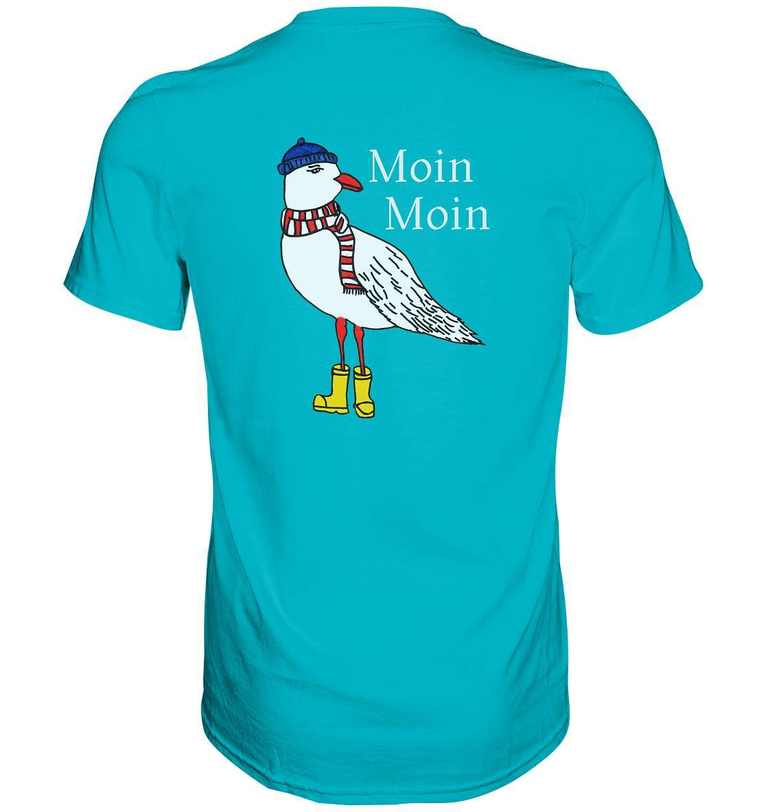 Moin Moin Möwe mit Mütze, Schal und Stiefel Nordsee Ostsee Maritim Style - Premium Shirt-geschenkidee,Maritim,Maritim Lifestyle,Maritim Style,Moin,Moin Moin,Möwe,Möwe mit Mütze,Möwe mit Schal,Möwe mit Stiefel,Nordlicht,Nordsee,Ostsee,Ostseeurlaub