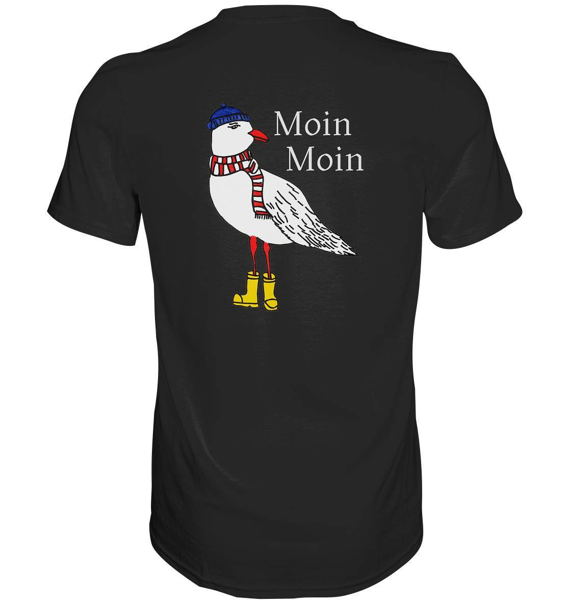 Moin Moin Möwe mit Mütze, Schal und Stiefel Nordsee Ostsee Maritim Style - Premium Shirt-geschenkidee,Maritim,Maritim Lifestyle,Maritim Style,Moin,Moin Moin,Möwe,Möwe mit Mütze,Möwe mit Schal,Möwe mit Stiefel,Nordlicht,Nordsee,Ostsee,Ostseeurlaub