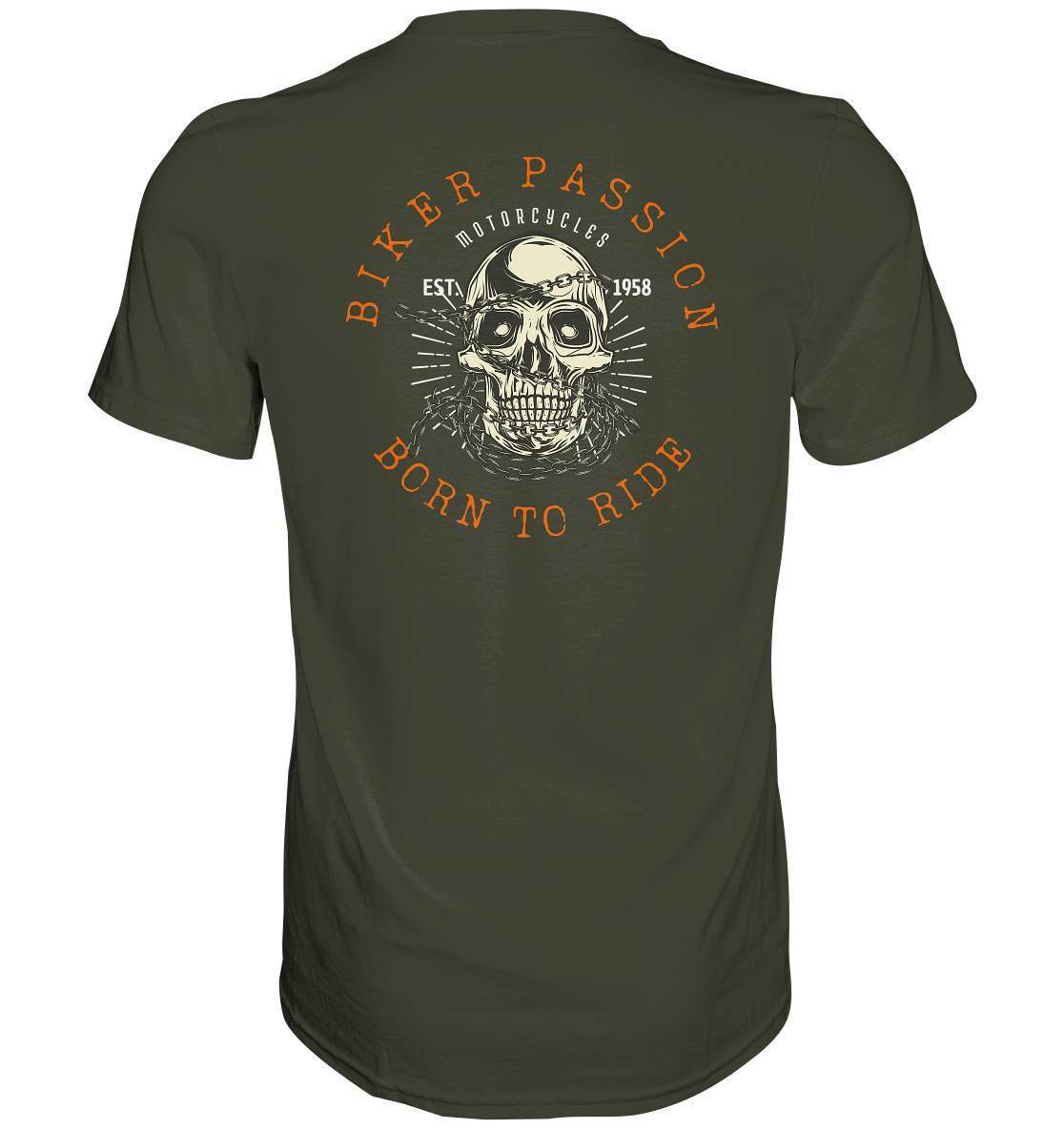 Biker Passion - Born to Ride Biker Outfit Motorradfahrer Geschenk - Premium Shirt-ausfahrt,bike,biker,biker outfit,biker shirt,born to ride,cafe racer,chopper,coole,dirt bike,fun,funny,humor,lustig,lustige,moped,motocross,Motorrad,motorrad tour,motorradfahren,motorsport,simson,v2,zweirad