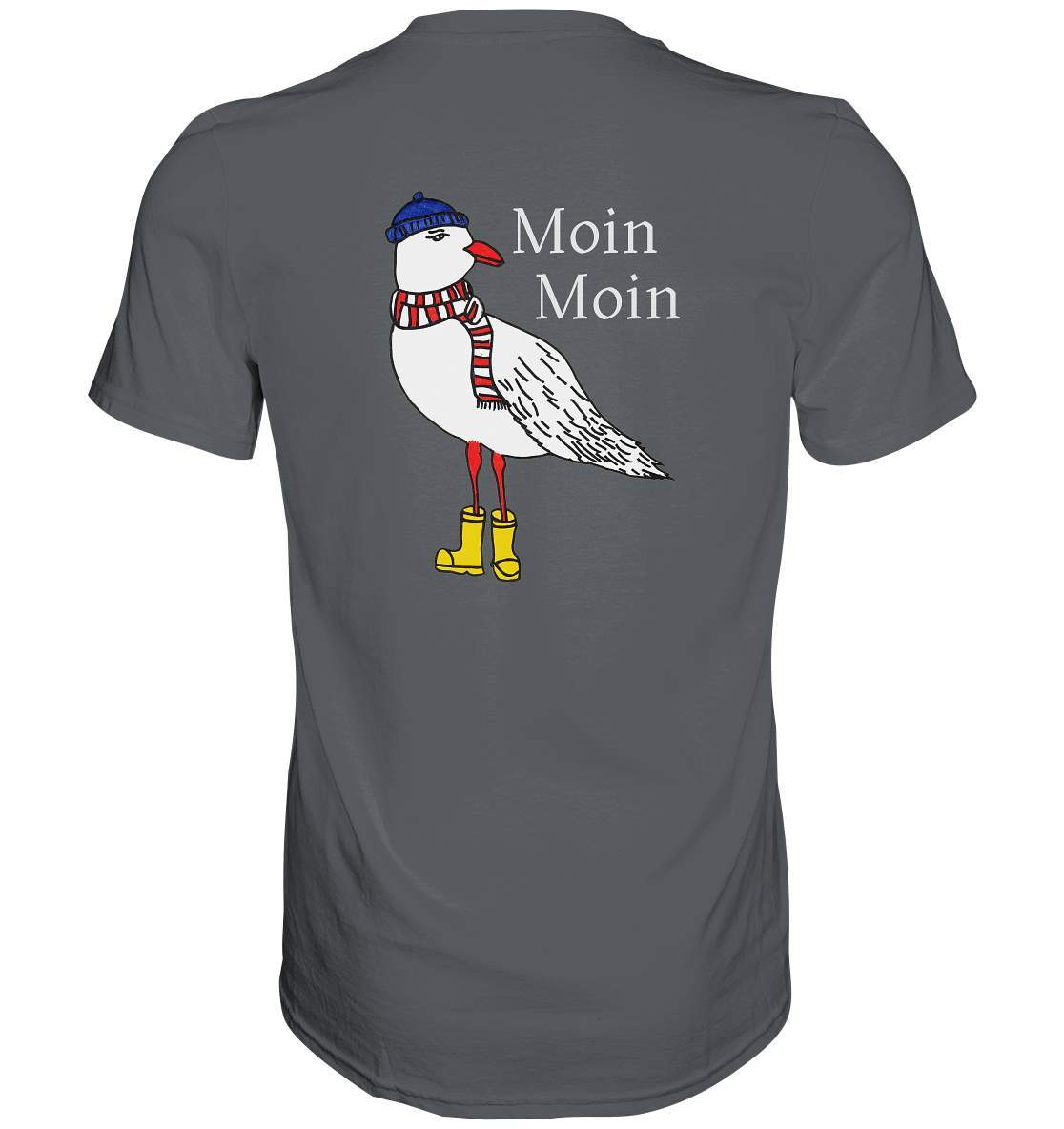 Moin Moin Möwe mit Mütze, Schal und Stiefel Nordsee Ostsee Maritim Style - Premium Shirt-geschenkidee,Maritim,Maritim Lifestyle,Maritim Style,Moin,Moin Moin,Möwe,Möwe mit Mütze,Möwe mit Schal,Möwe mit Stiefel,Nordlicht,Nordsee,Ostsee,Ostseeurlaub