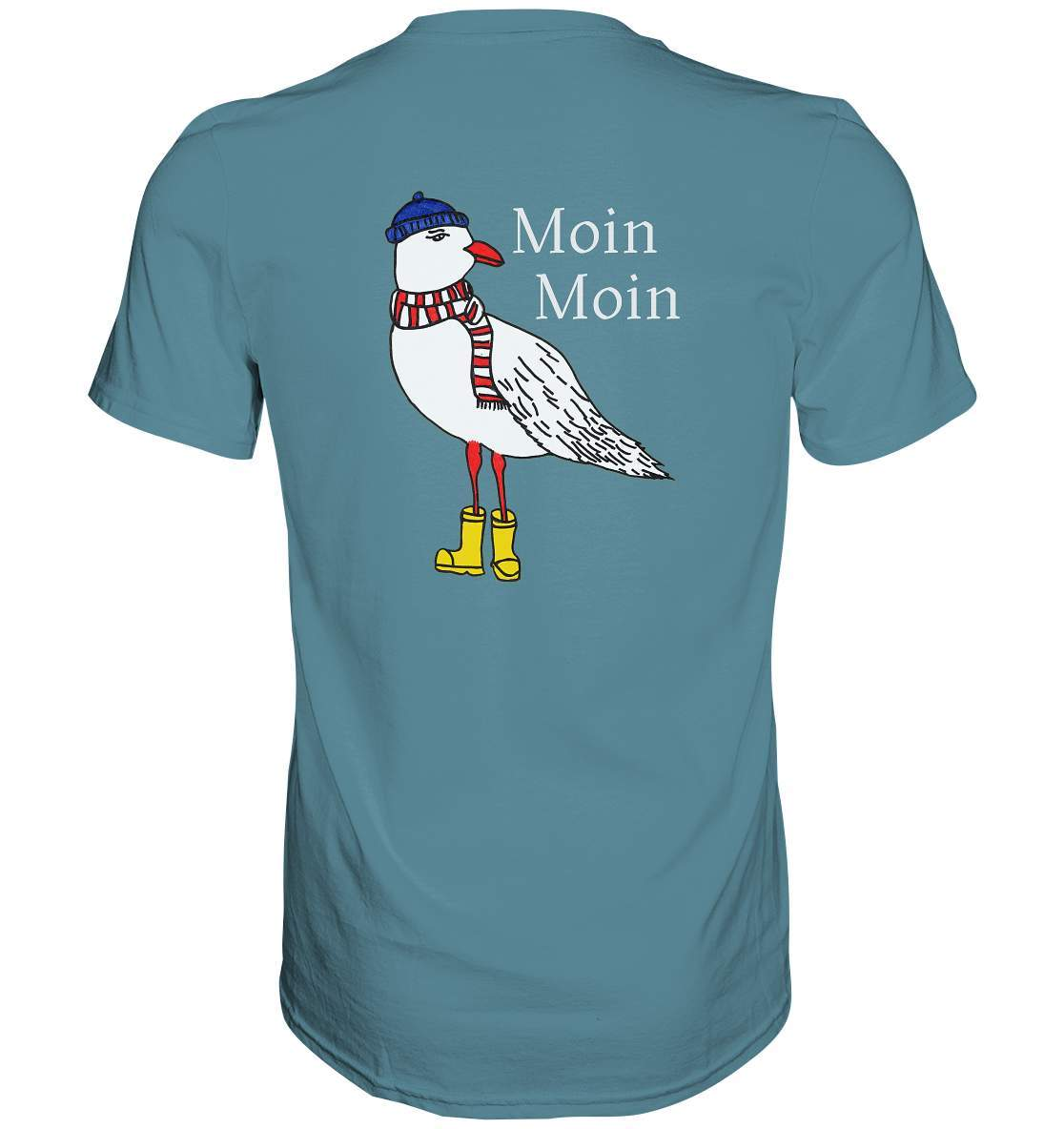 Moin Moin Möwe mit Mütze, Schal und Stiefel Nordsee Ostsee Maritim Style - Premium Shirt-geschenkidee,Maritim,Maritim Lifestyle,Maritim Style,Moin,Moin Moin,Möwe,Möwe mit Mütze,Möwe mit Schal,Möwe mit Stiefel,Nordlicht,Nordsee,Ostsee,Ostseeurlaub