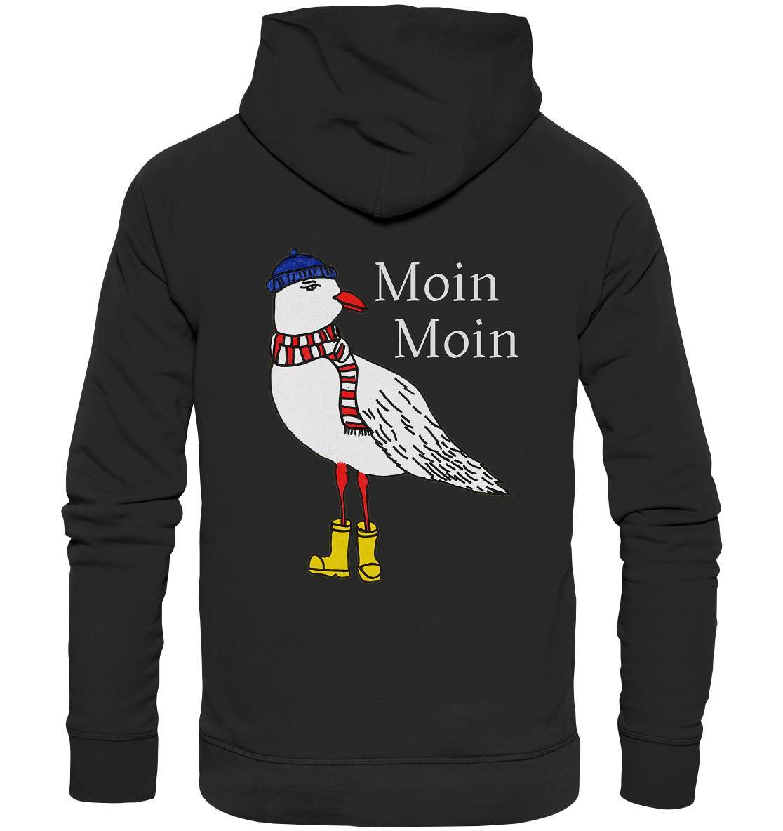 Moin Moin Möwe mit Mütze, Schal und Stiefel Nordsee Ostsee Maritim Style - Premium Unisex Hoodie-geschenkidee,Maritim,Maritim Lifestyle,Maritim Style,Moin,Moin Moin,Möwe,Möwe mit Mütze,Möwe mit Schal,Möwe mit Stiefel,Nordlicht,Nordsee,Ostsee,Ostseeurlaub