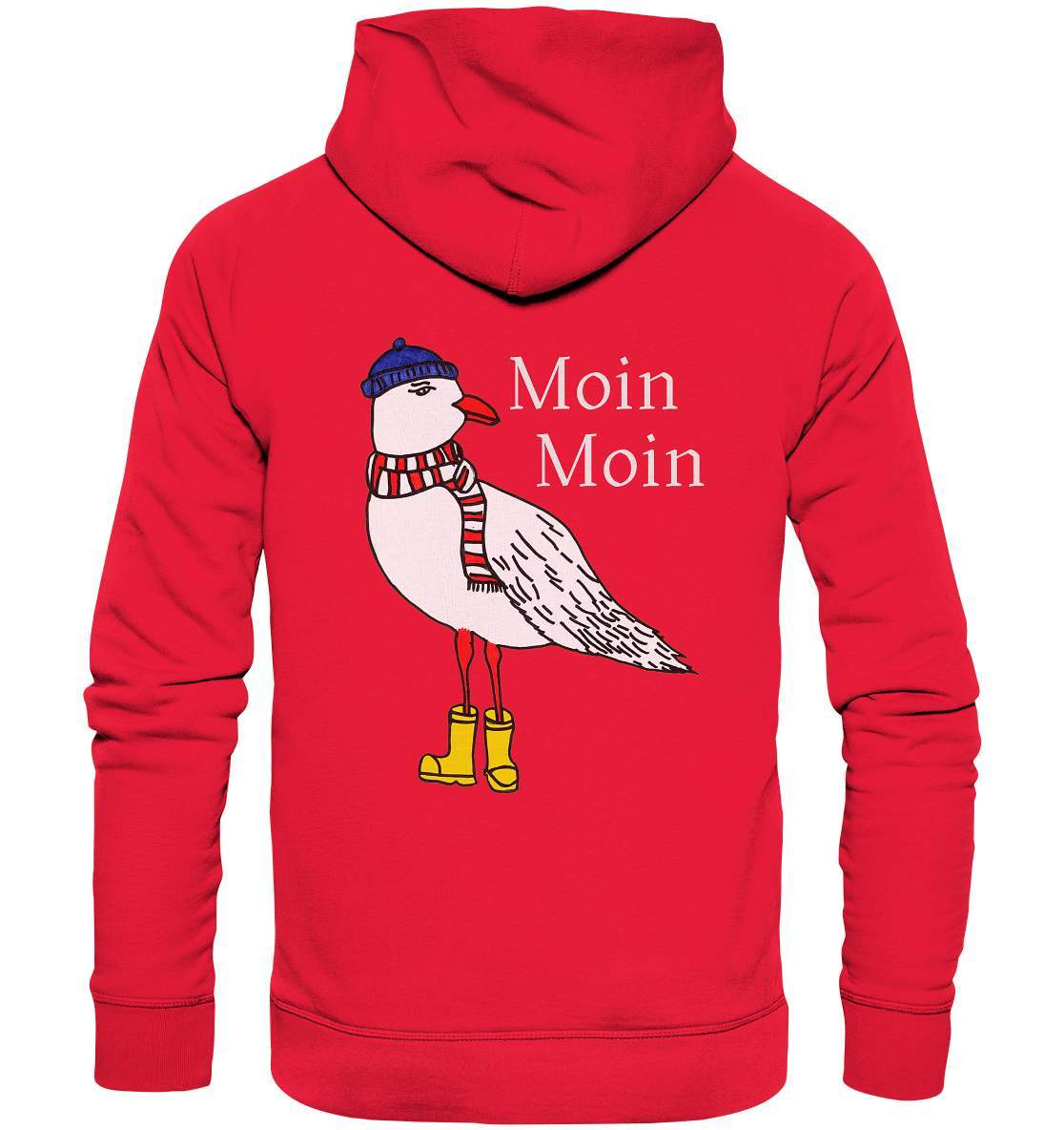 Moin Moin Möwe mit Mütze, Schal und Stiefel Nordsee Ostsee Maritim Style - Premium Unisex Hoodie-geschenkidee,Maritim,Maritim Lifestyle,Maritim Style,Moin,Moin Moin,Möwe,Möwe mit Mütze,Möwe mit Schal,Möwe mit Stiefel,Nordlicht,Nordsee,Ostsee,Ostseeurlaub