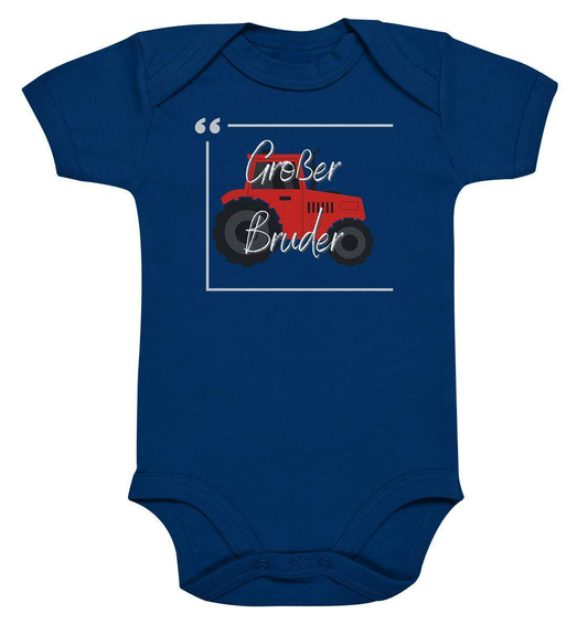 Baby Kurzarmbody Geschwisterliebe - Großer Bruder Traktor - Baby Bodysuit-bruder,einmalig,Geschenk,geschenkidee,geschwister,geschwisterliebe,geschwisteroutfit,großer bruder,jungen,kleinkind,lieblingsteil,perfekte grafik,roter Traktor,Traktor entdecken,Traktoren,Traktorfan,trendy,wunderschönes Design