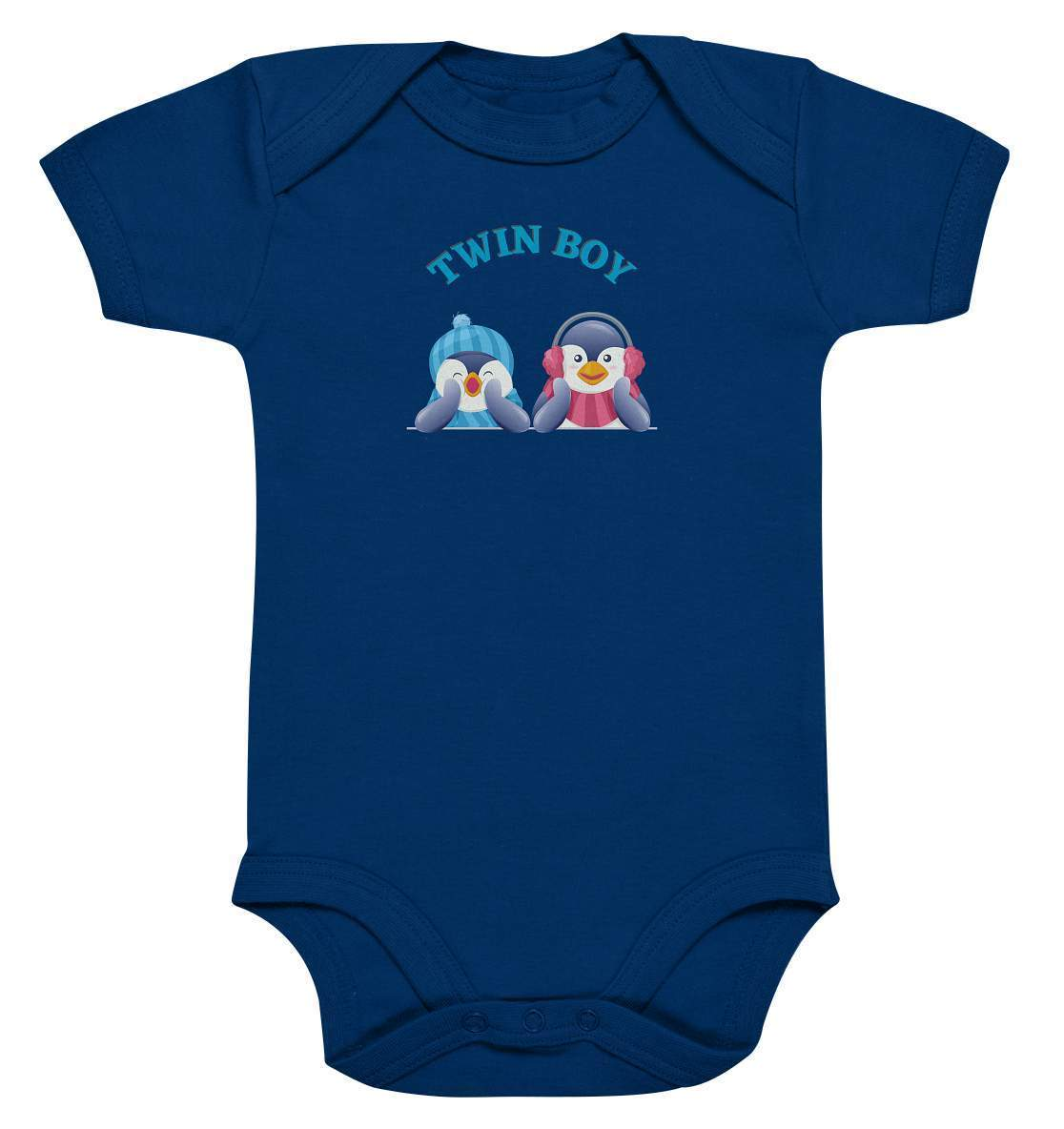 Zwilling Outfit - Twin Boy Pinguin liegt - Baby Bodysuit-geschwister,geschwisteroutfit,junge,kinder,Pinguin,sohn,twin,twin boy,zweieiig,zweieiige zwillinge,zwillinge,zwillingsjunge,zwillingsoutfit