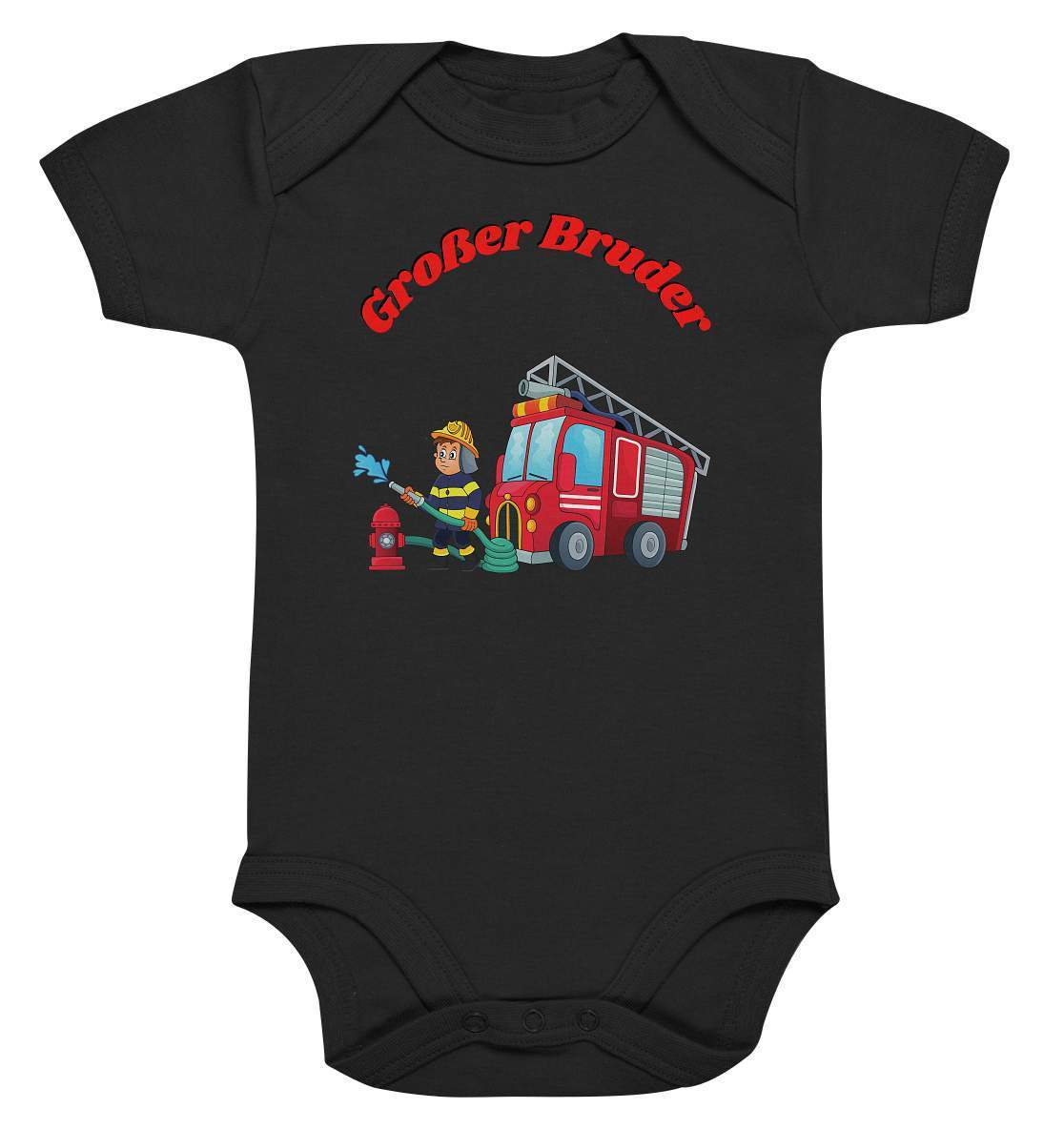 Geschwister Outfit - Großer Bruder Feuerwehr - Baby Bodysuit-berufsfeuerwehr,bruder,feuer löschen,Feuerwehr,feuerwehrauto,feuerwehrfan,Feuerwehrmann,freiwillige feuerwehr,Geschenk,Geschenkidee,geschwister,geschwisterliebe,großer bruder,hydrant,jugendfeuerwehr,jungen,lieblingsteil,löschgruppenfahrzeug,löschwagen,perfekte grafik,trendy,wunderschönes Design