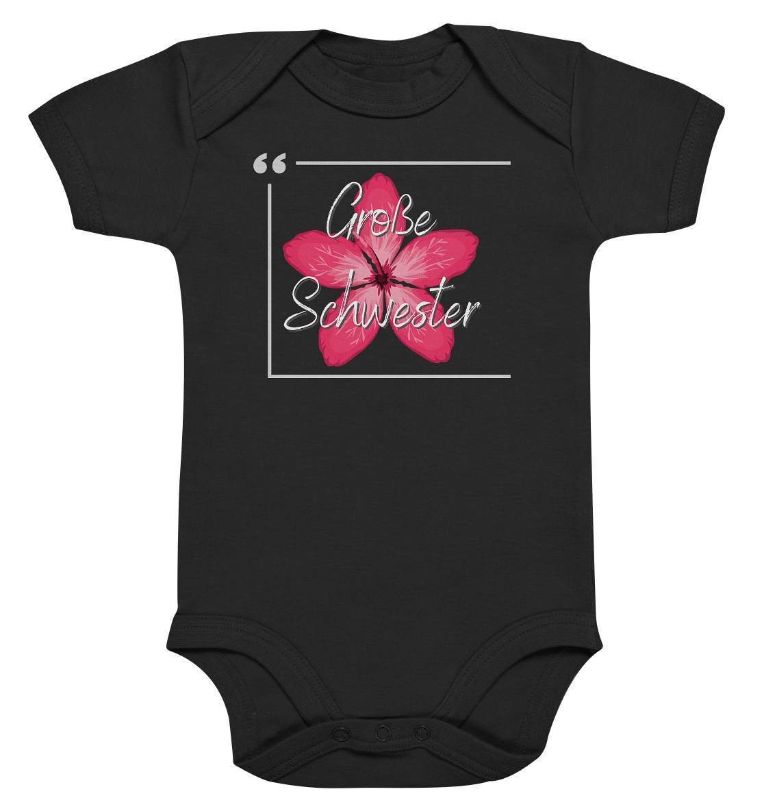 Baby Kurzarmbody Geschwisterliebe - Große Schwester Blume - Baby Bodysuit-big sis,blume,Geschenk,geschenkidee,geschwister,geschwisterliebe,geschwisteroutfit,Große schwester,hibiskus,kleinkind,liebe,lieblingsteil,mädchen,perfekte grafik,rote blume,schwester,schwestern,Schwesternliebe,stolze schwester,trendy,wunderschönes Design