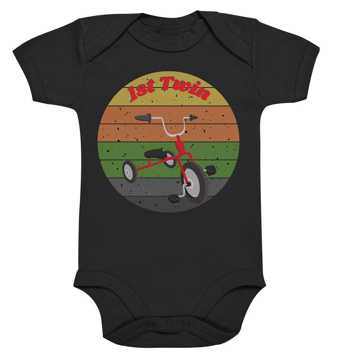 Zwillings Outfit - Erster Zwilling Dreirad - Baby Bodysuit-bid twin,dreirad,eineiige zwillinge,ertsgeborener,Geschenk,Geschenkidee,geschwister,geschwisteroutfit,jungen,kinder,liebe,lieblingsteil,mädchen,perfekte grafik,rotes dreirad,trendy,verwechseln,Vintage,Vintage style,wunderschönes Design,zweieiige zwillinge,zwillinge,zwillingsjungs,zwillingsmädchen,zwillingsoutfit