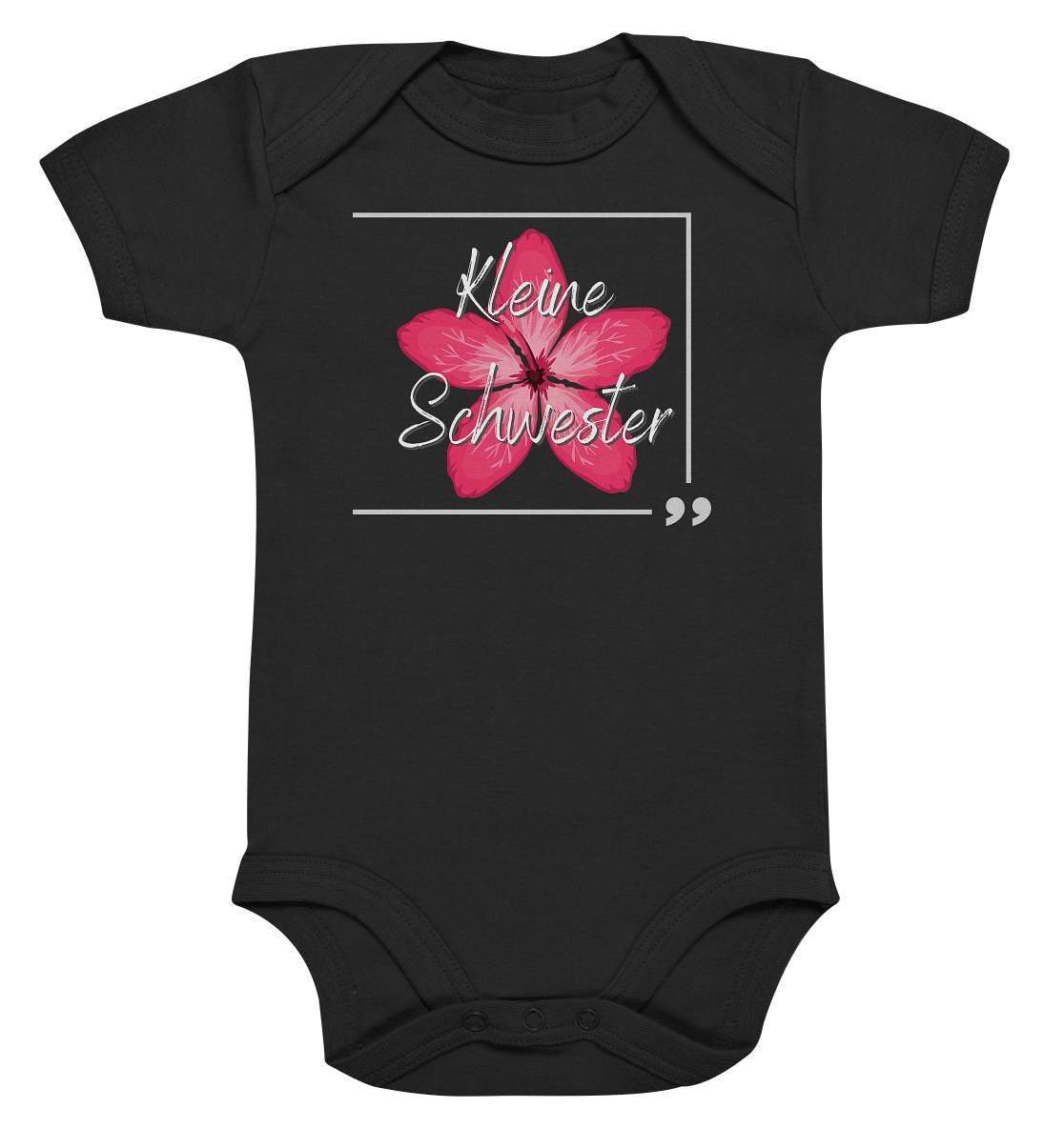 Baby Kurzarmbody Geschwisterliebe - Kleine Schwester Blume - Baby Bodysuit-blume,Geschenk,geschenkidee,geschwister,geschwisterliebe,geschwisteroutfit,hibiskus,Kleine schwester,kleinkind,liebe,lieblingsteil,lil sis,mädchen,perfekte grafik,rote blume,schwester,schwestern,Schwesternliebe,stolze schwester,trendy,wunderschönes Design