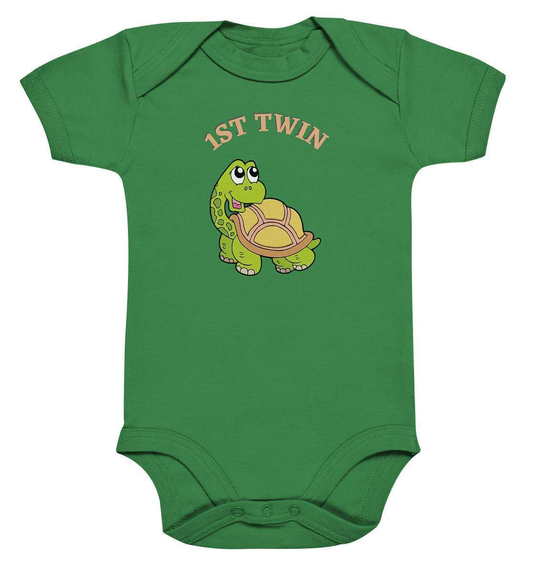 Zwilling Outfit - Erster Zwilling Schildkröte - Baby Bodysuit-eineiige zwillinge,ertsgeborener,first twin,geschwister,geschwisteroutfit,jungen,kinder,meeresliebe,mädchen,Schildkröte,twin,verwechseln,zweieiige zwillinge,zwillinge,zwillingsjungs,zwillingsmädchen,zwillingsoutfit