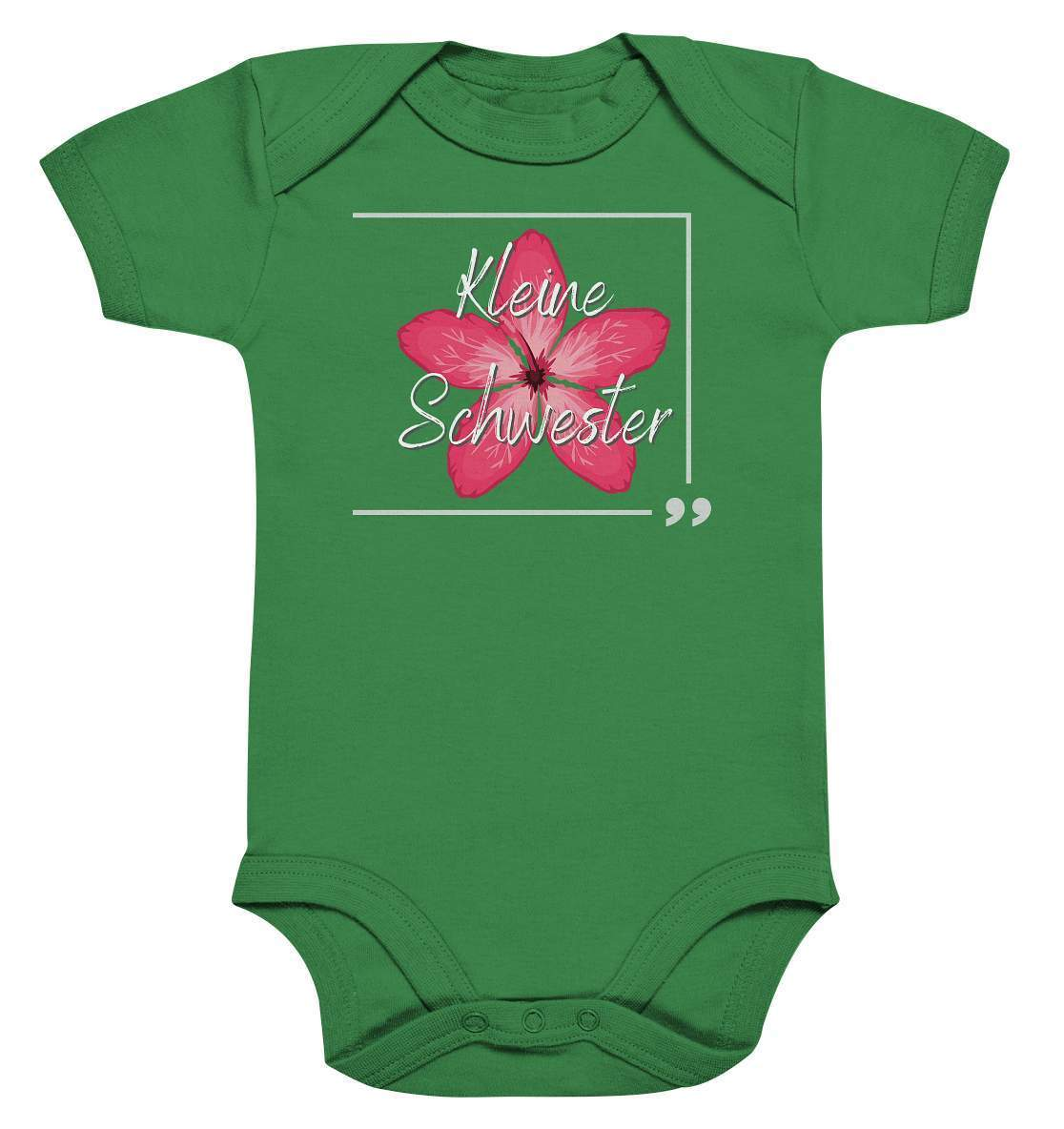 Baby Kurzarmbody Geschwisterliebe - Kleine Schwester Blume - Baby Bodysuit-blume,Geschenk,geschenkidee,geschwister,geschwisterliebe,geschwisteroutfit,hibiskus,Kleine schwester,kleinkind,liebe,lieblingsteil,lil sis,mädchen,perfekte grafik,rote blume,schwester,schwestern,Schwesternliebe,stolze schwester,trendy,wunderschönes Design