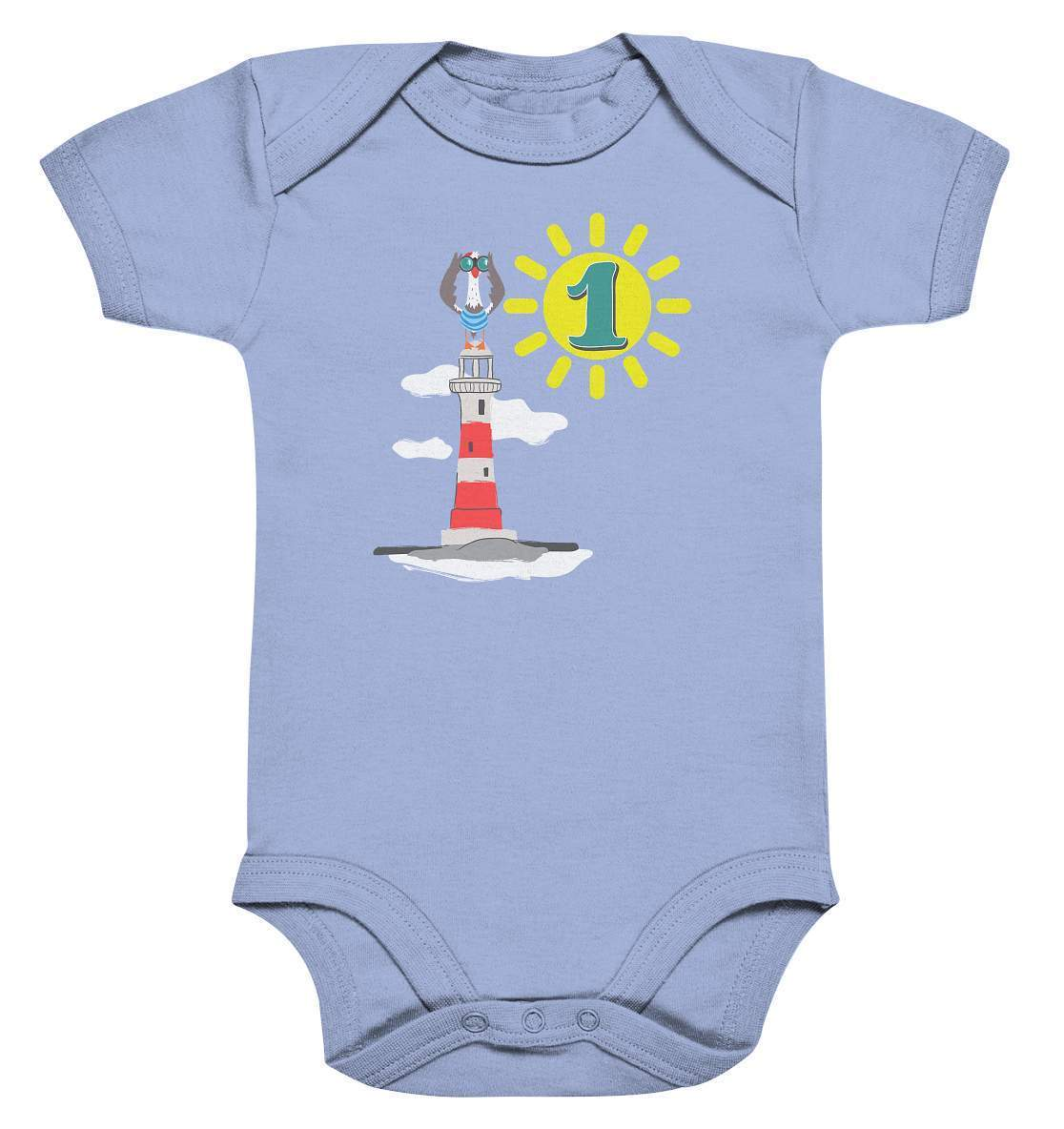 1. Geburtstag Outfit - Maritim Leuchtturm - Baby Bodysuit-1.geburtstag,baby,ein jahr alt,einjährig 1 Jahr,erster geburtstag,fernglas,geburtstag,Geburtstagsgeschenk,geburtstagsoutfit,Geschenk,Geschenkidee,jungen,kein baby mehr,Kindergeburtstag,kleinkind,leuchtturm,maritim,mädchen,möwe,perfekte grafik,seefahrer,sonne,trendy,unisex,wunderschönes Design