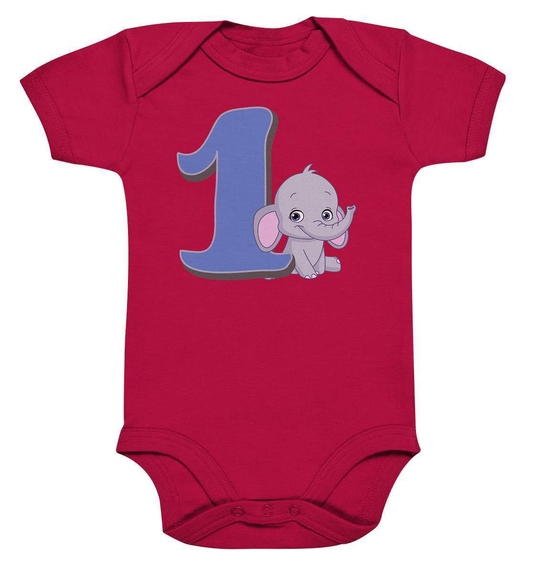 1. Geburtstag Outfit - Wildlife Elefant - Baby Bodysuit-1.geburtstag,baby,baby elefant,ein jahr alt,einjährig 1 Jahr,elefant,erster geburtstag,geburtstag,geburtstagsbody,Geburtstagsgeschenk,geburtstagsoutfit,Geschenk,Geschenkidee,jungen,kein baby mehr,Kleinkind,lieblingsteil,mädchen,perfekte grafik,Safari,trendy,unisex,wildlife,wunderschönes Design