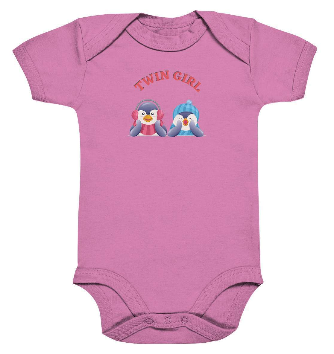 Zwilling Outfit - Twin Girl Pinguin liegt - Baby Bodysuit-geschwister,geschwisteroutfit,kinder,mädchen,Pinguin,tochter,twin,twin girl,zweieiig,zweieiige zwillinge,zwillinge,zwillingsmädchen,zwillingsoutfit