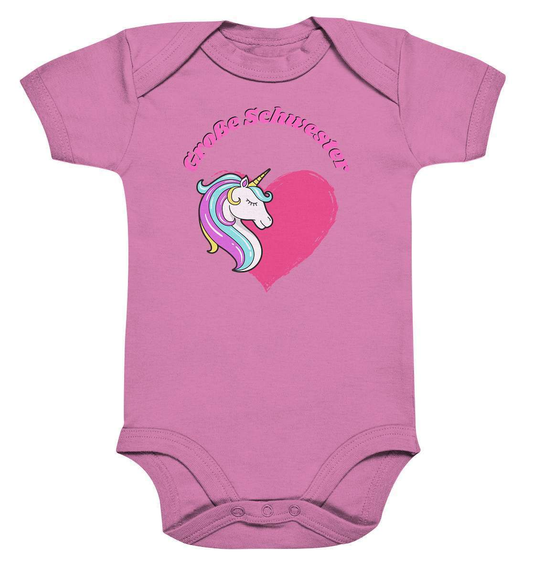 Geschwister Outfit - Große Schwester Einhorn - Baby Bodysuit-einhorn,einhornfan,Geschenk,Geschenkidee,geschwister,geschwisterliebe,große schwester,herz,liebe,lieblingsteil,mädchen,perfekte grafik,schwester,stolze schwester,trendy,unicorn,wunderschönes Design