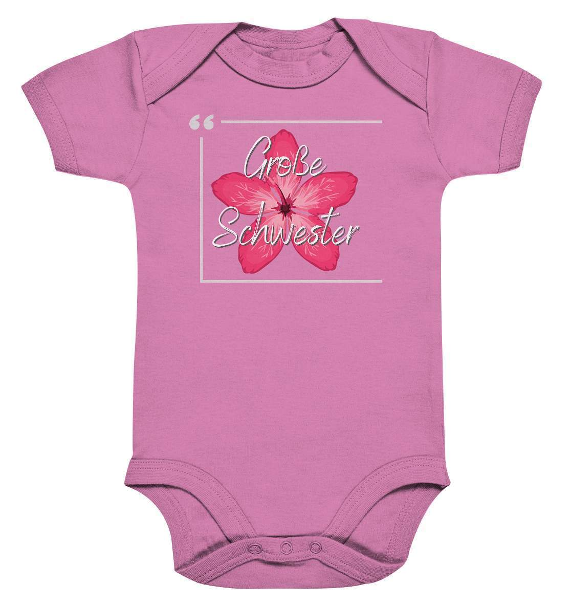 Baby Kurzarmbody Geschwisterliebe - Große Schwester Blume - Baby Bodysuit-big sis,blume,Geschenk,geschenkidee,geschwister,geschwisterliebe,geschwisteroutfit,Große schwester,hibiskus,kleinkind,liebe,lieblingsteil,mädchen,perfekte grafik,rote blume,schwester,schwestern,Schwesternliebe,stolze schwester,trendy,wunderschönes Design