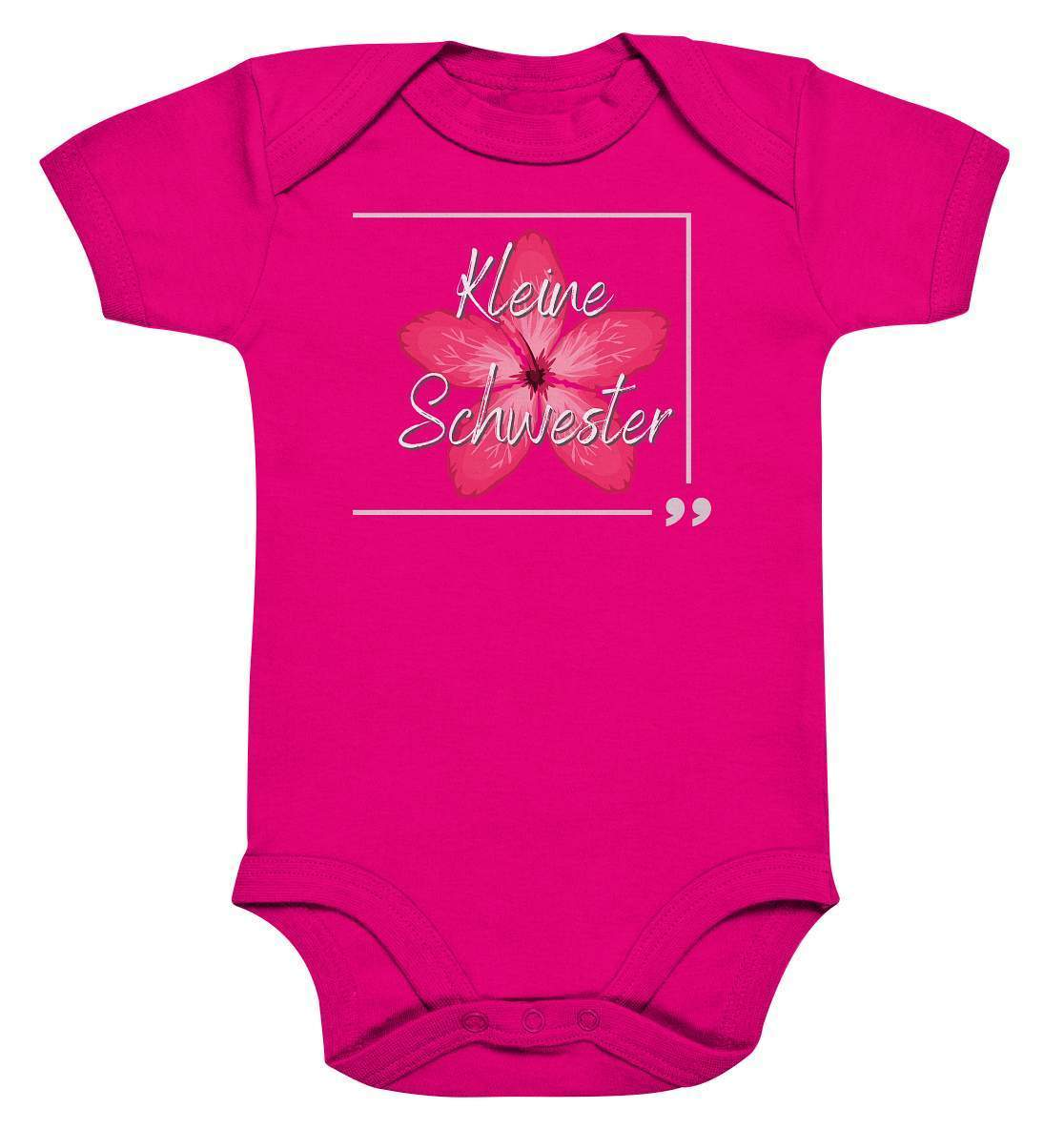 Baby Kurzarmbody Geschwisterliebe - Kleine Schwester Blume - Baby Bodysuit-blume,Geschenk,geschenkidee,geschwister,geschwisterliebe,geschwisteroutfit,hibiskus,Kleine schwester,kleinkind,liebe,lieblingsteil,lil sis,mädchen,perfekte grafik,rote blume,schwester,schwestern,Schwesternliebe,stolze schwester,trendy,wunderschönes Design