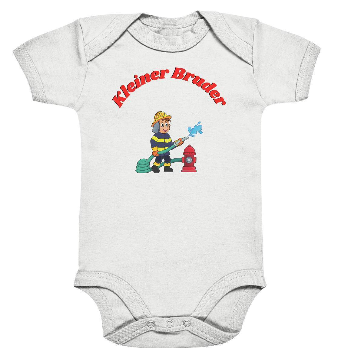 Geschwister Outfit - kleiner Bruder Feuerwehr - Baby Bodysuit-berufsfeuerwehr,bruder,feuer löschen,feuerlöschhydrant,Feuerwehr,feuerwehrfan,Feuerwehrmann,freiwillige feuerwehr,Geschenk,Geschenkidee,geschwister,geschwisterliebe,hydrant,jugendfeuerwehr,jungen,kleiner bruder,lieblingsteil,perfekte grafik,wunderschönes Design