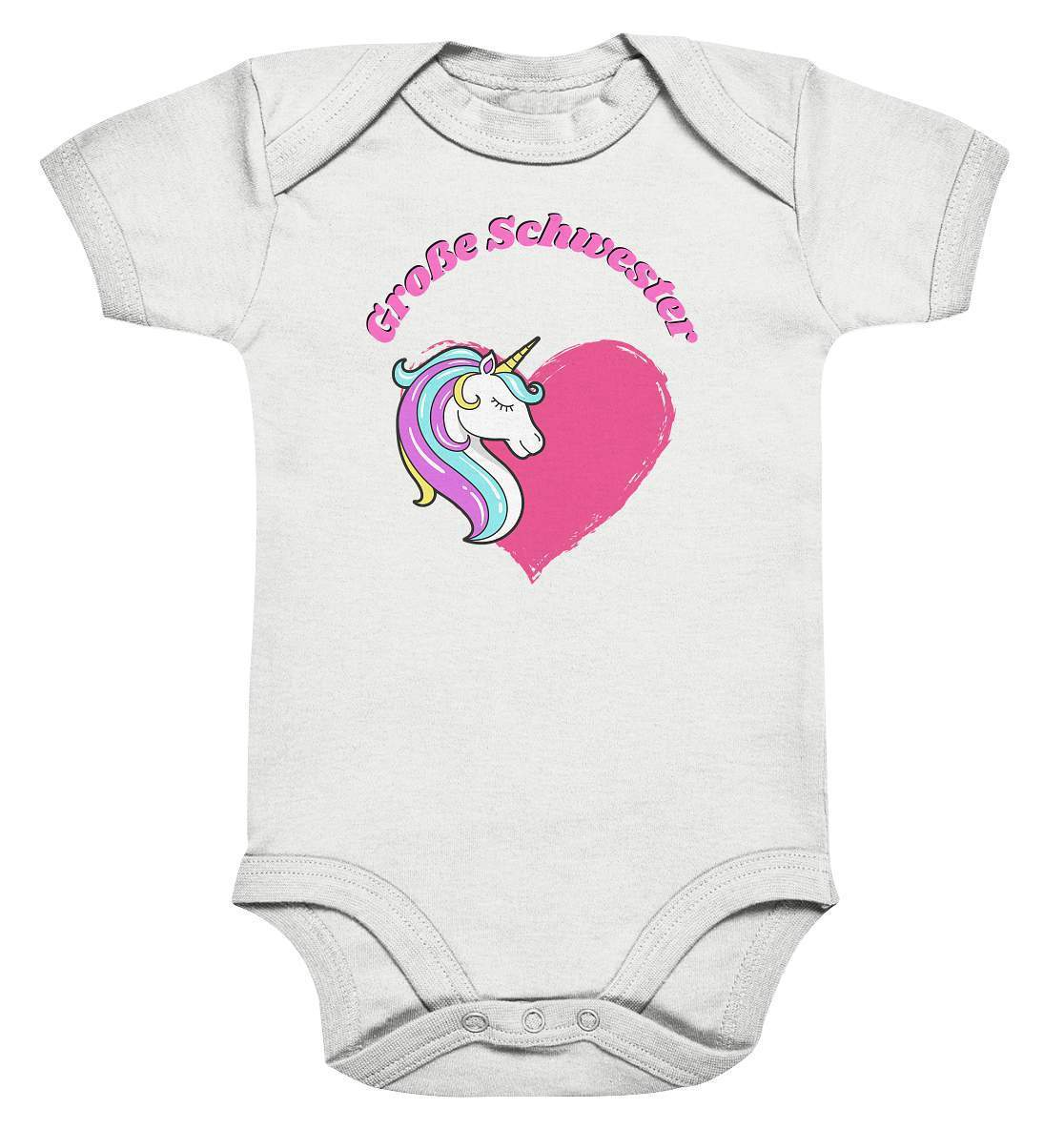 Geschwister Outfit - Große Schwester Einhorn - Baby Bodysuit-einhorn,einhornfan,Geschenk,Geschenkidee,geschwister,geschwisterliebe,große schwester,herz,liebe,lieblingsteil,mädchen,perfekte grafik,schwester,stolze schwester,trendy,unicorn,wunderschönes Design