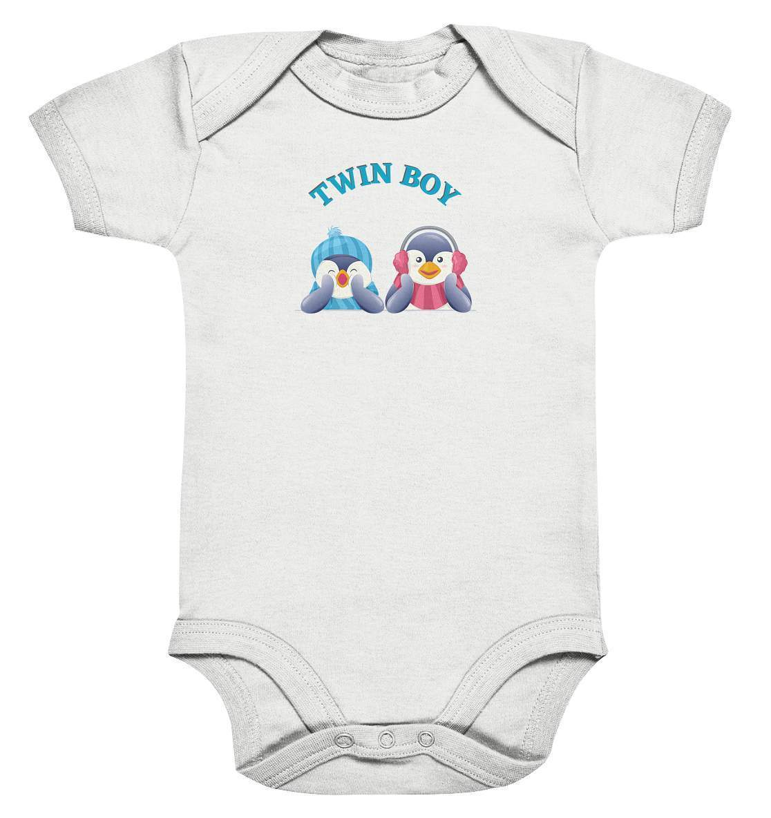 Zwilling Outfit - Twin Boy Pinguin liegt - Baby Bodysuit-geschwister,geschwisteroutfit,junge,kinder,Pinguin,sohn,twin,twin boy,zweieiig,zweieiige zwillinge,zwillinge,zwillingsjunge,zwillingsoutfit