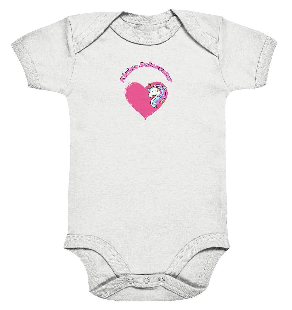 Geschwister Outfit - Kleine Schwester Einhorn - Baby Bodysuit-einhorn,einhornfan,Geschenk,Geschenkidee,geschwister,geschwisterliebe,herz,Kleine schwester,liebe,lieblingsteil,mädchen,perfekte grafik,schwester,stolze schwester,trendy,unicorn,wunderschönes Design