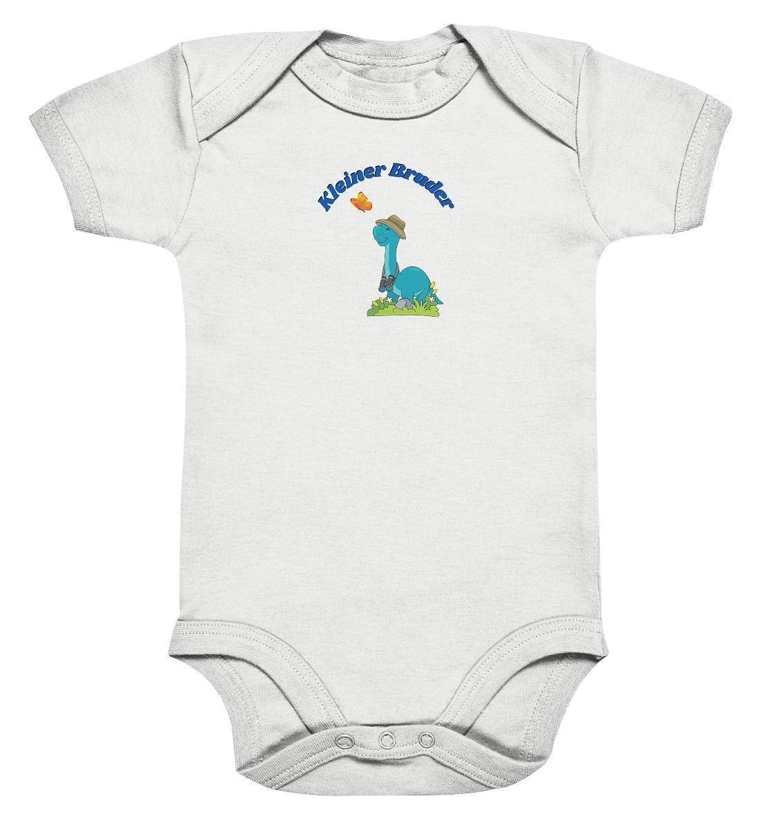 Geschwister Outfit - kleiner Bruder Dino - Baby Bodysuit-brüder,dino entdecken,diplodocus,entdecker,fernglas,Geschenkidee,geschwister,geschwisterliebe,jungen,kleiner bruder,safarihut