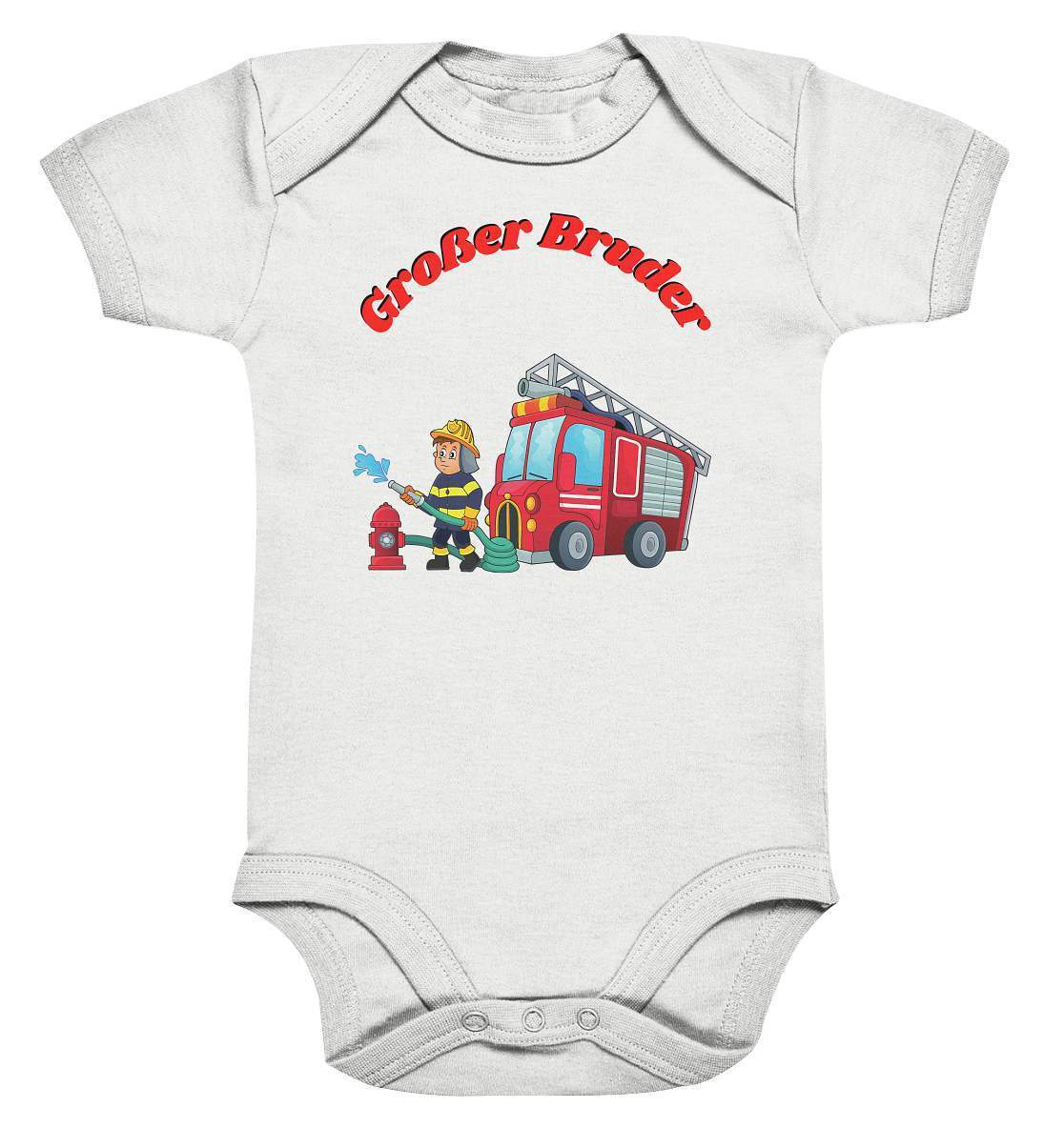 Geschwister Outfit - Großer Bruder Feuerwehr - Baby Bodysuit-berufsfeuerwehr,bruder,feuer löschen,Feuerwehr,feuerwehrauto,feuerwehrfan,Feuerwehrmann,freiwillige feuerwehr,Geschenk,Geschenkidee,geschwister,geschwisterliebe,großer bruder,hydrant,jugendfeuerwehr,jungen,lieblingsteil,löschgruppenfahrzeug,löschwagen,perfekte grafik,trendy,wunderschönes Design