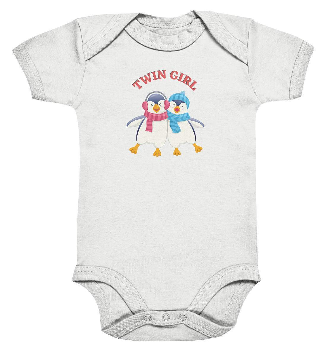 Zwilling Outfit - Twin Girl Pinguin steht - Baby Bodysuit-geschwister,geschwisteroutfit,kinder,mädchen,Pinguin,tochter,twin,twin girl,zweieiig,zweieiige zwillinge,zwillinge,zwillingsmädchen,zwillingsoutfit